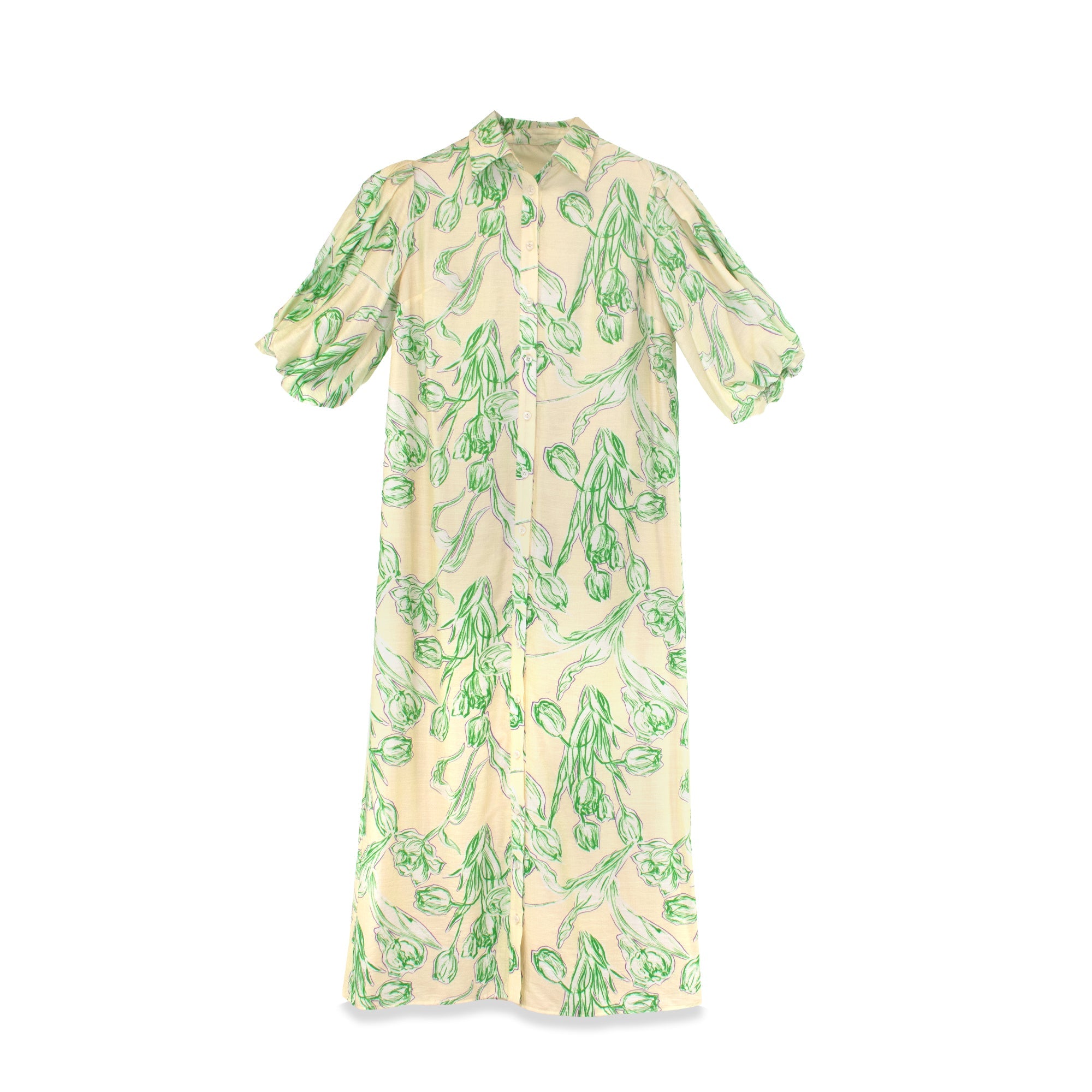 profile-nyc FLORAL LINEN DRESS — in-use photo