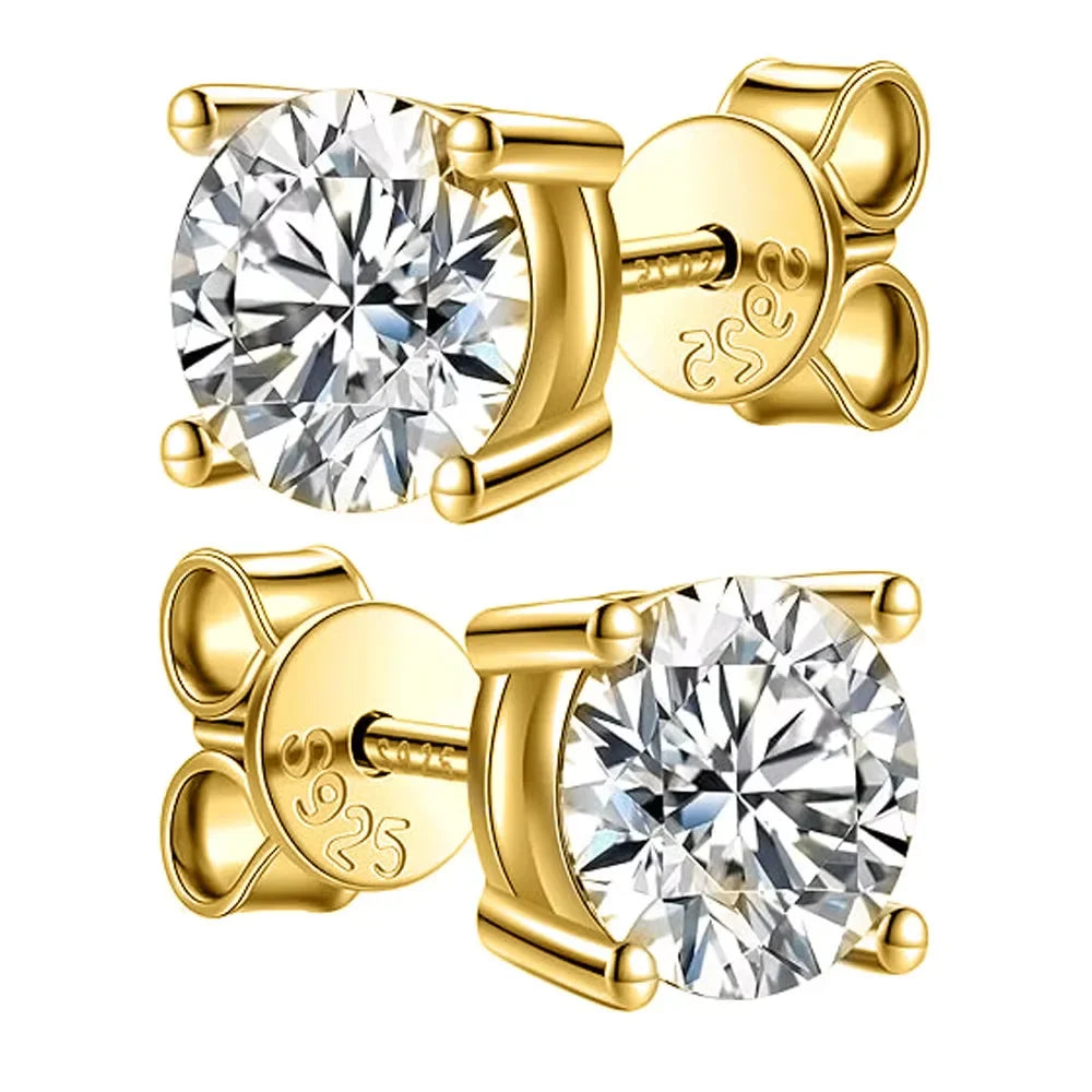 SORI STYLE 2.0ct Moissanite Stud Earrings in 925 Sterling Silver — color detail