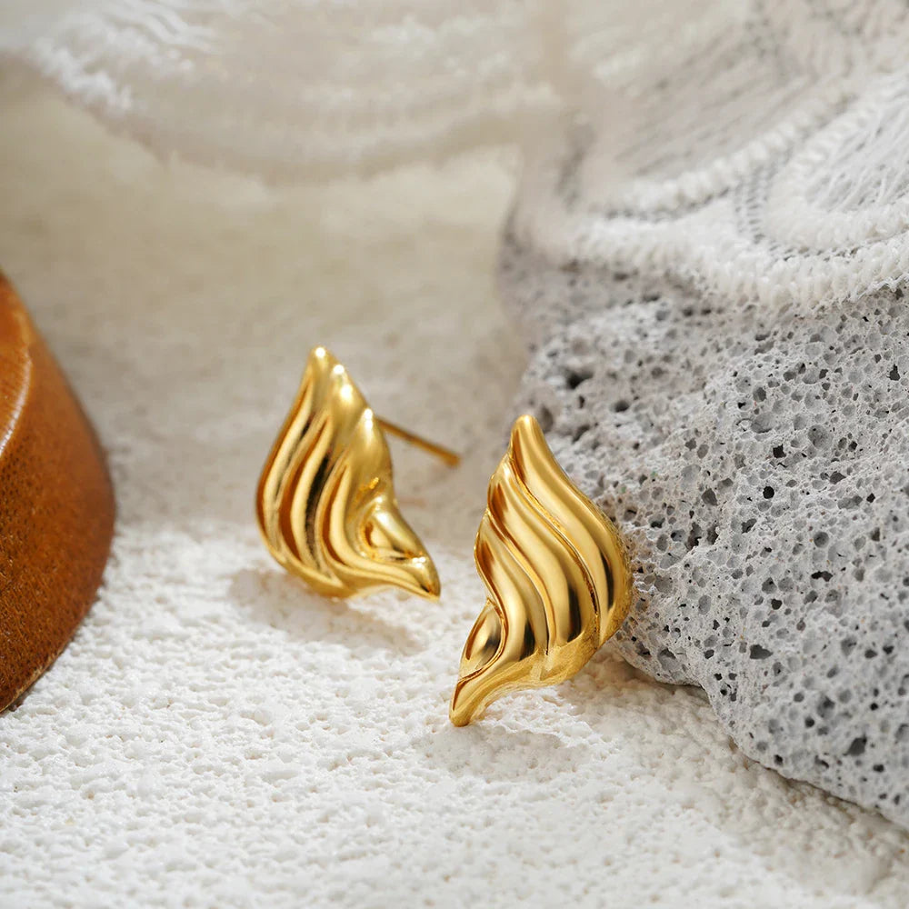 Three-Layer Textured Knot Earrings for Women