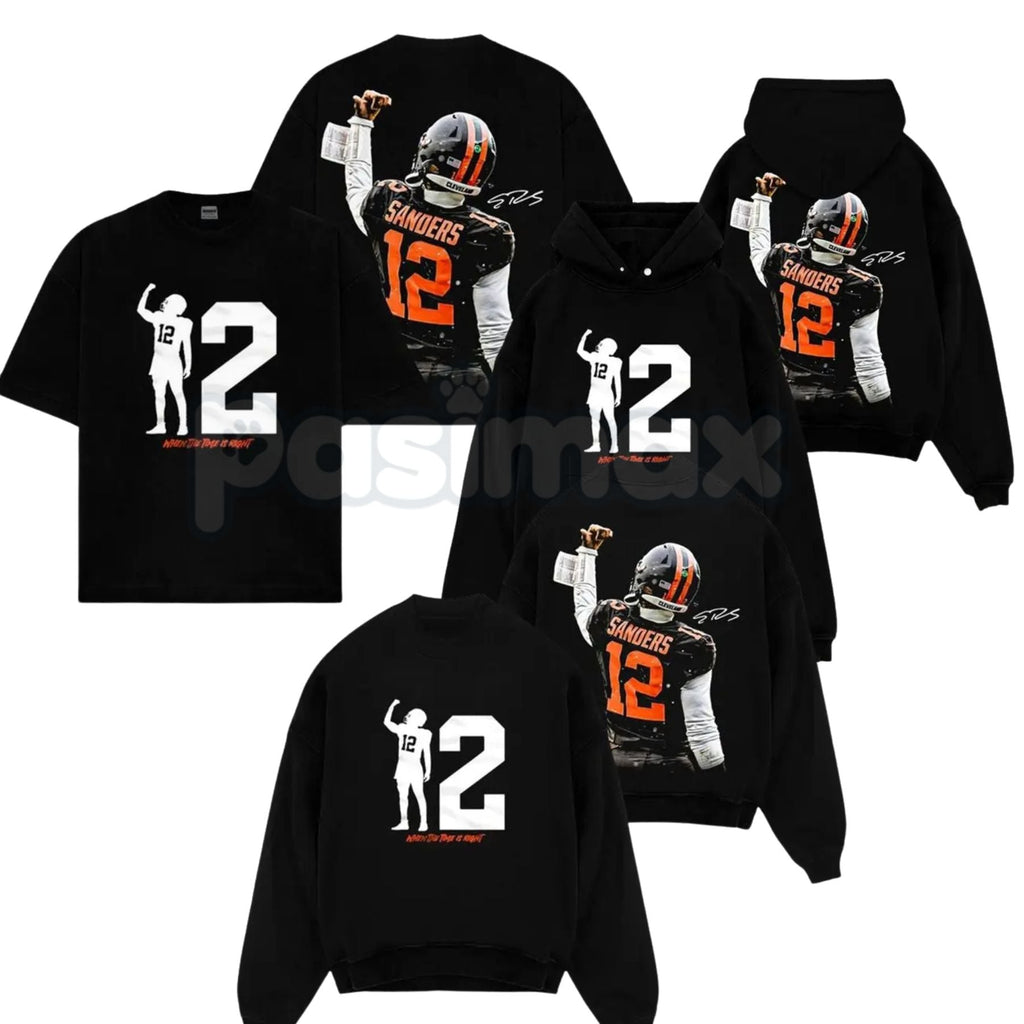 Pasimax Shedeur Sanders 12 Celly For Dawg Pound – Iconic Celebration Cotton Hoodie, Sweatshirt & T-Shirt — main product shot