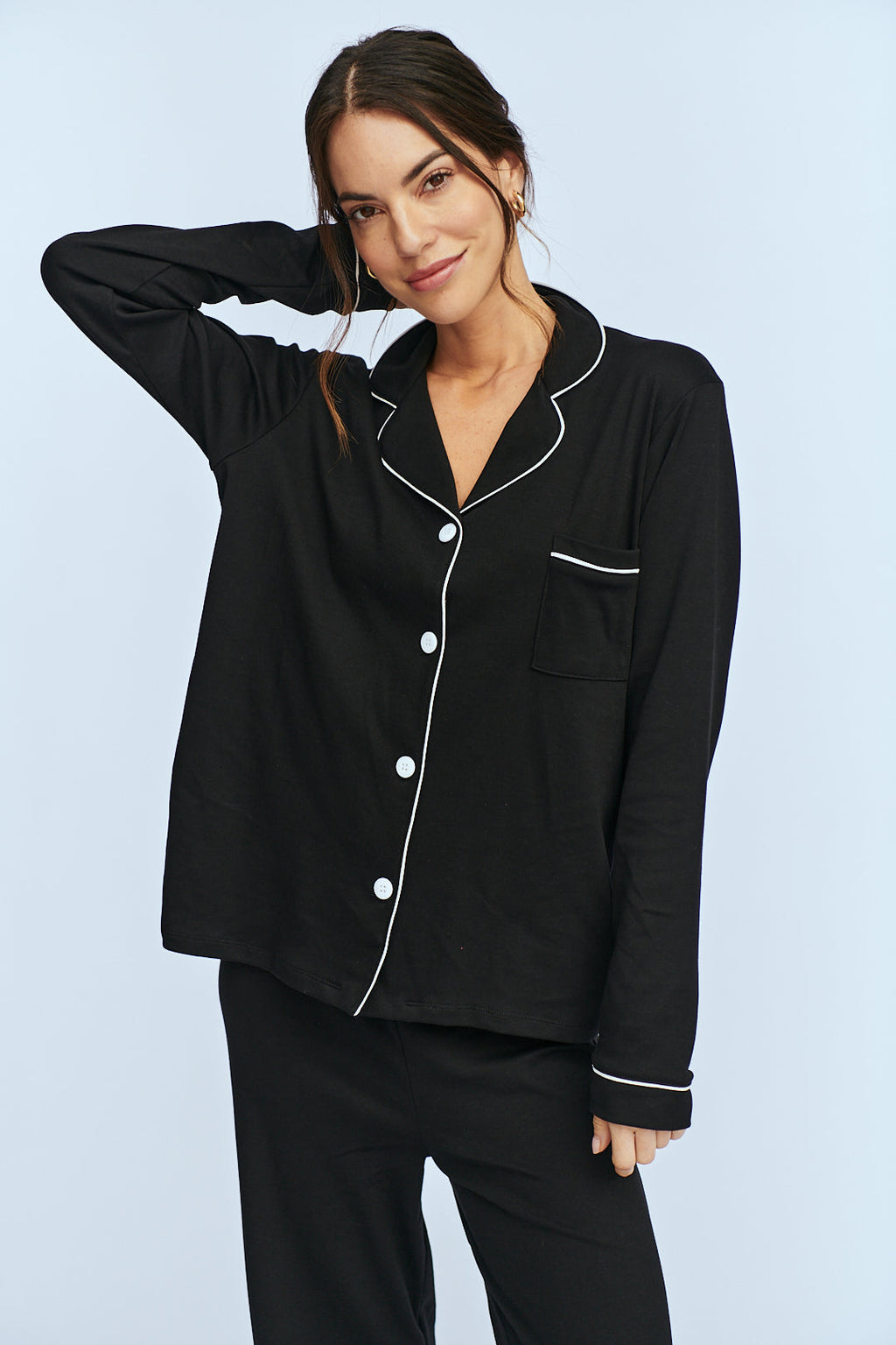 Simoné Sleepwear USA Pima Cotton Pajama Set - Forever Black — packaging