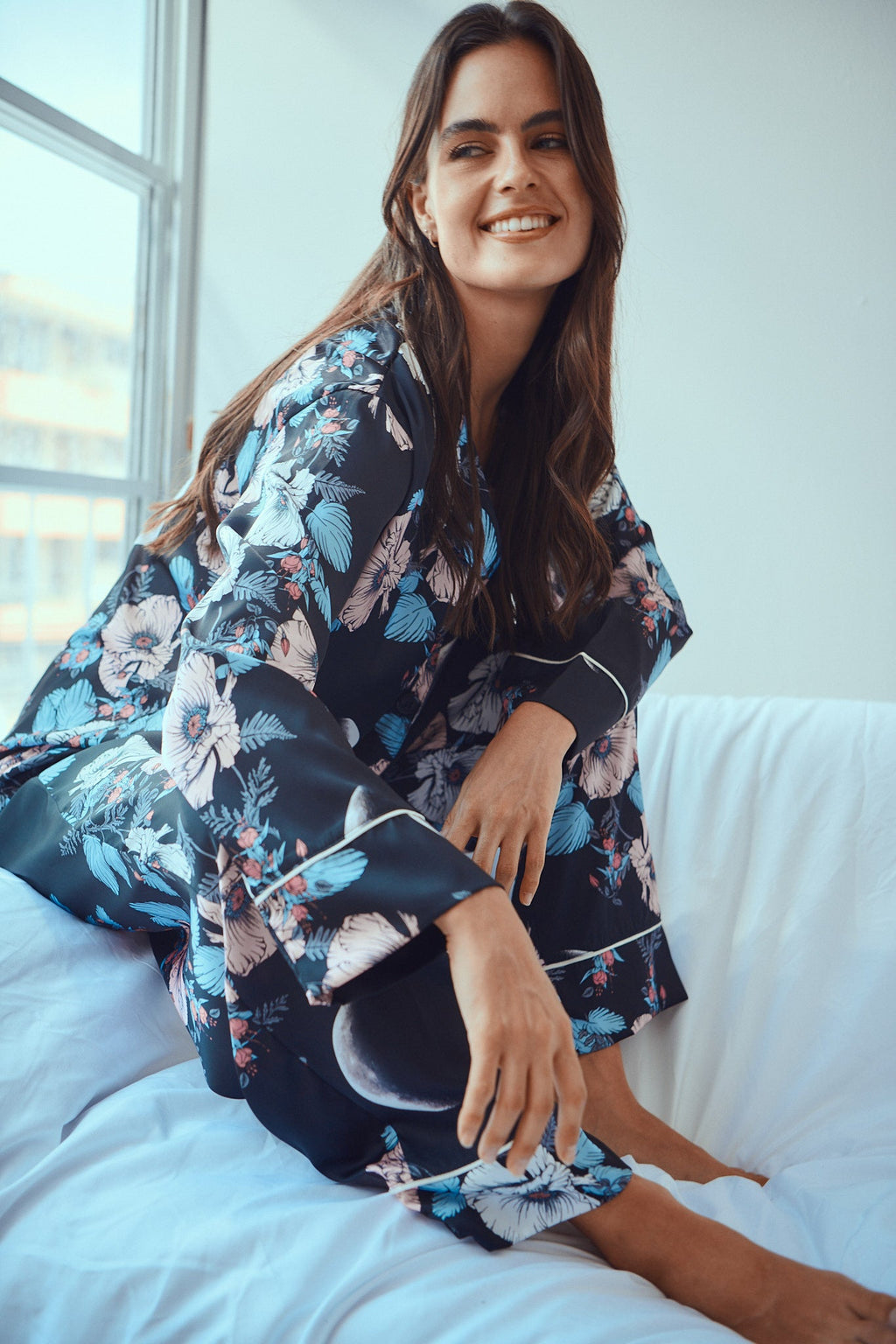 Simoné Sleepwear USA Washable Silk Pajama Set - Grace Kelly — size reference