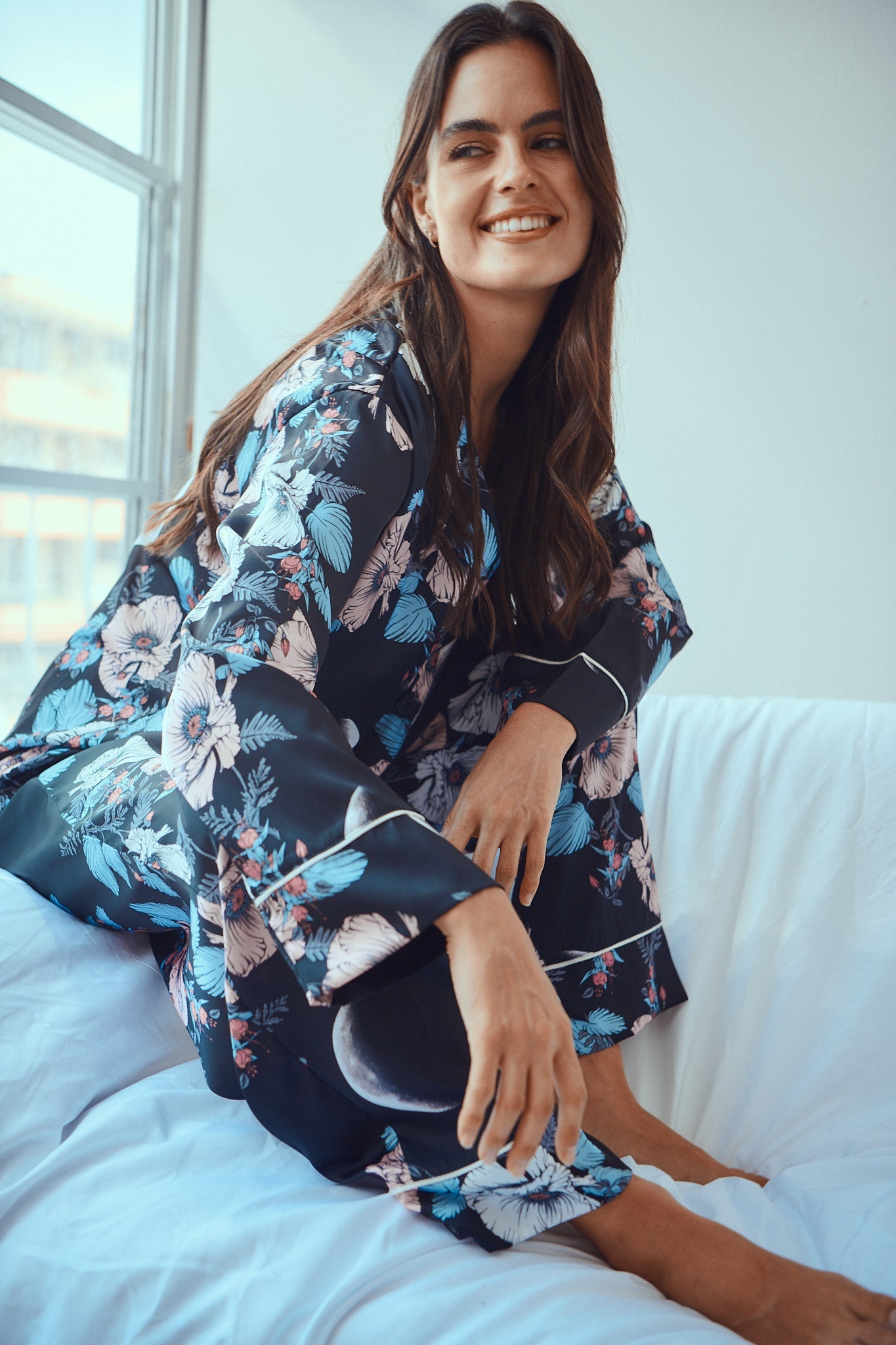 Simoné Sleepwear USA Washable Silk Pajama Set - Grace Kelly — size reference