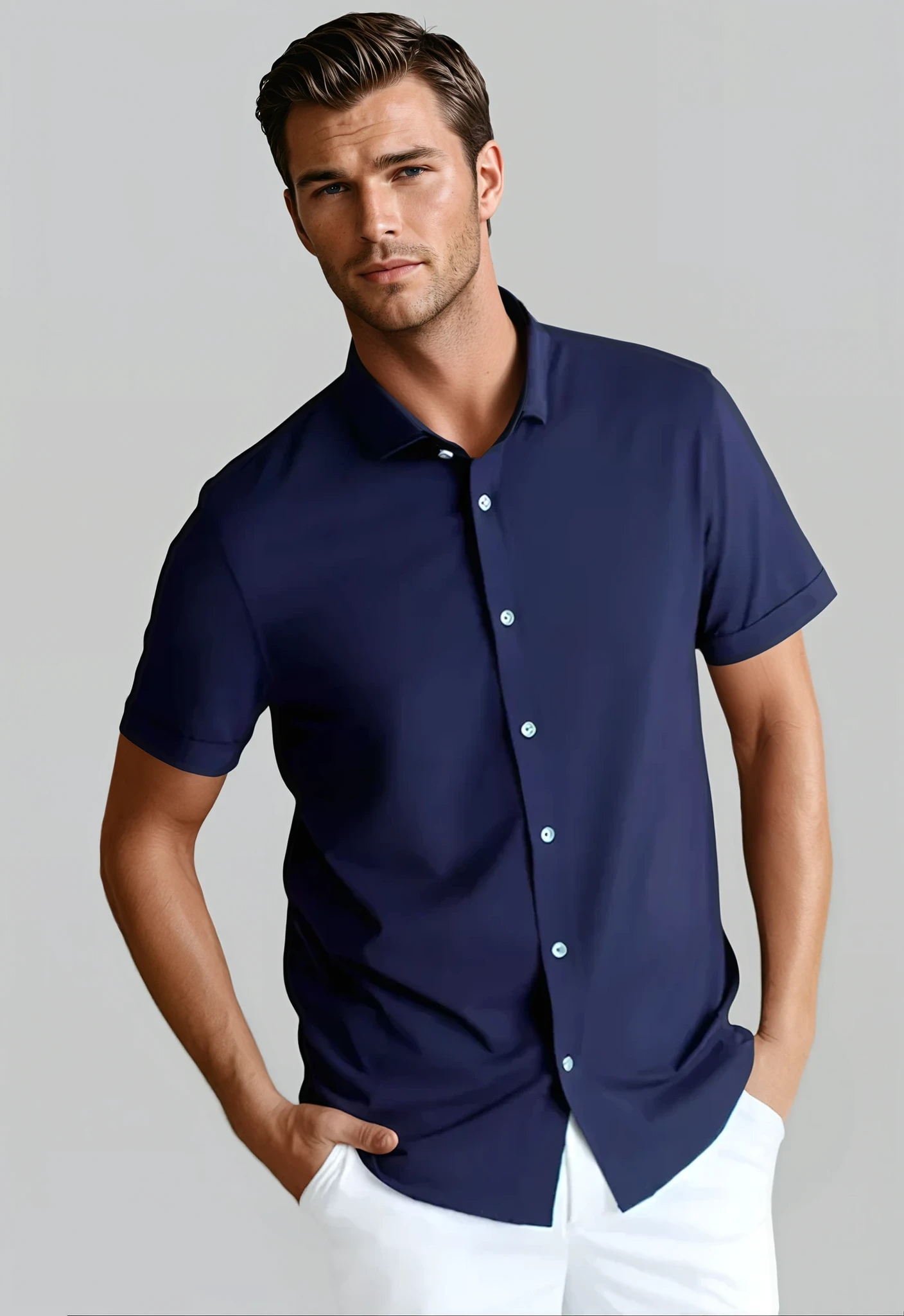 Buki Buki Cinqo 'Single Shot' Short Sleeve Shirt - Blue Night — main product shot