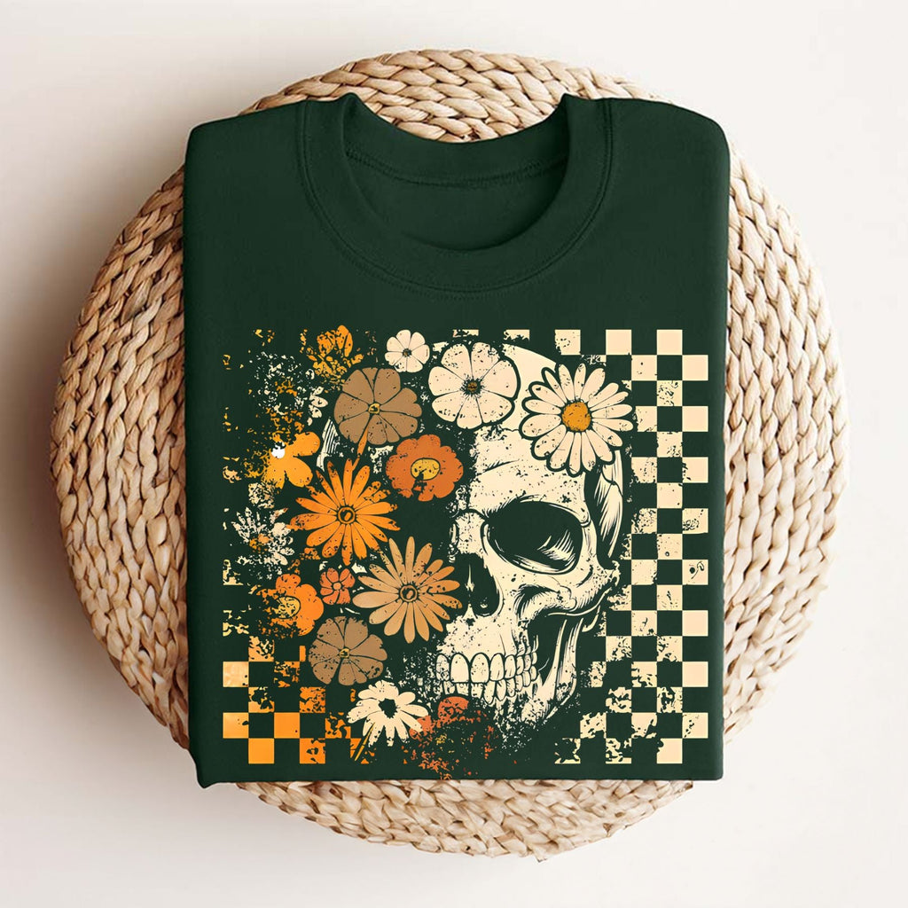 Pasimax Skull and Flowers T-Shirt — main product shot