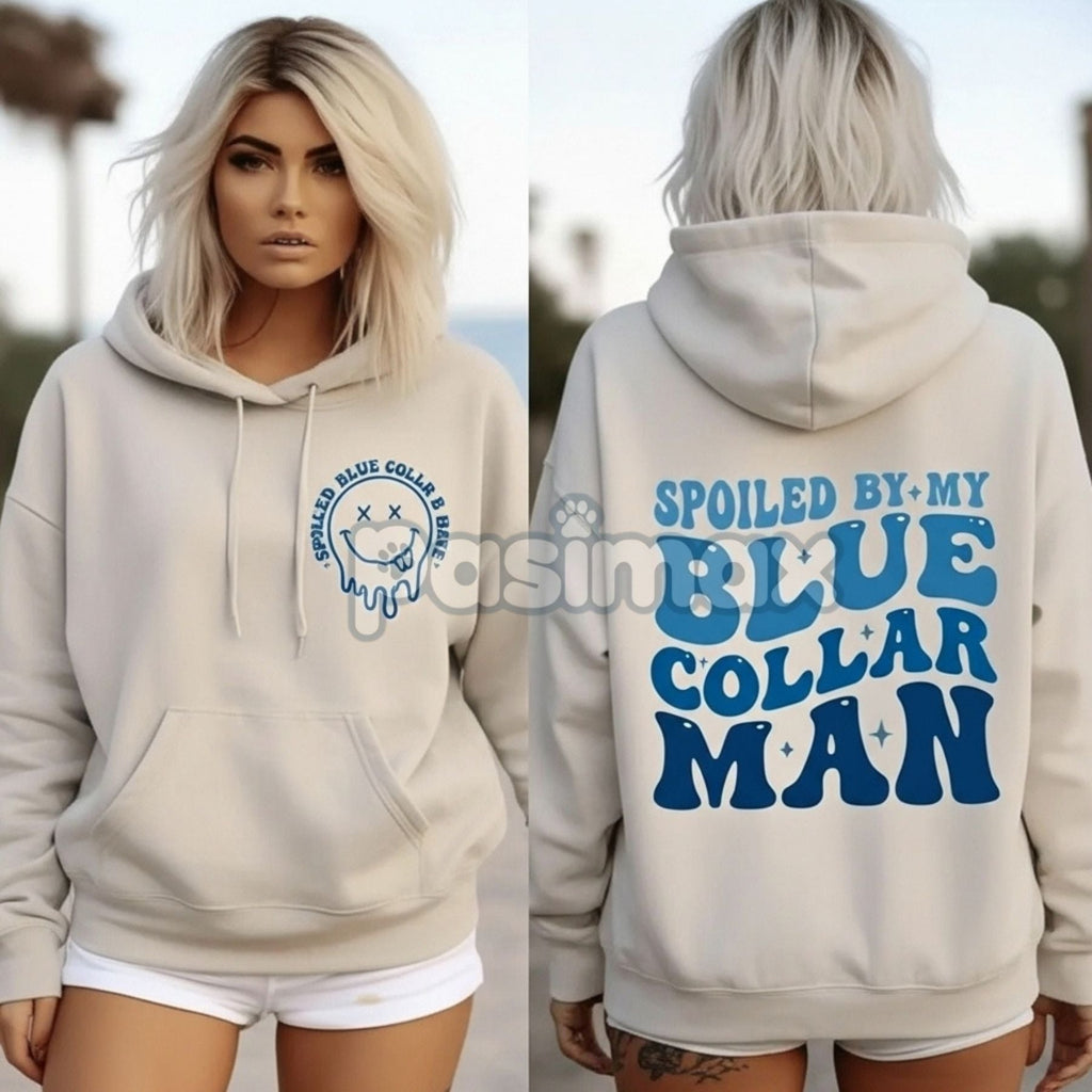 Pasimax Spoiled Blue Collar Wife Hoodie – Proud Wife Pullover, Union Worker Gift for Her, Unisex Comfort — main product shot