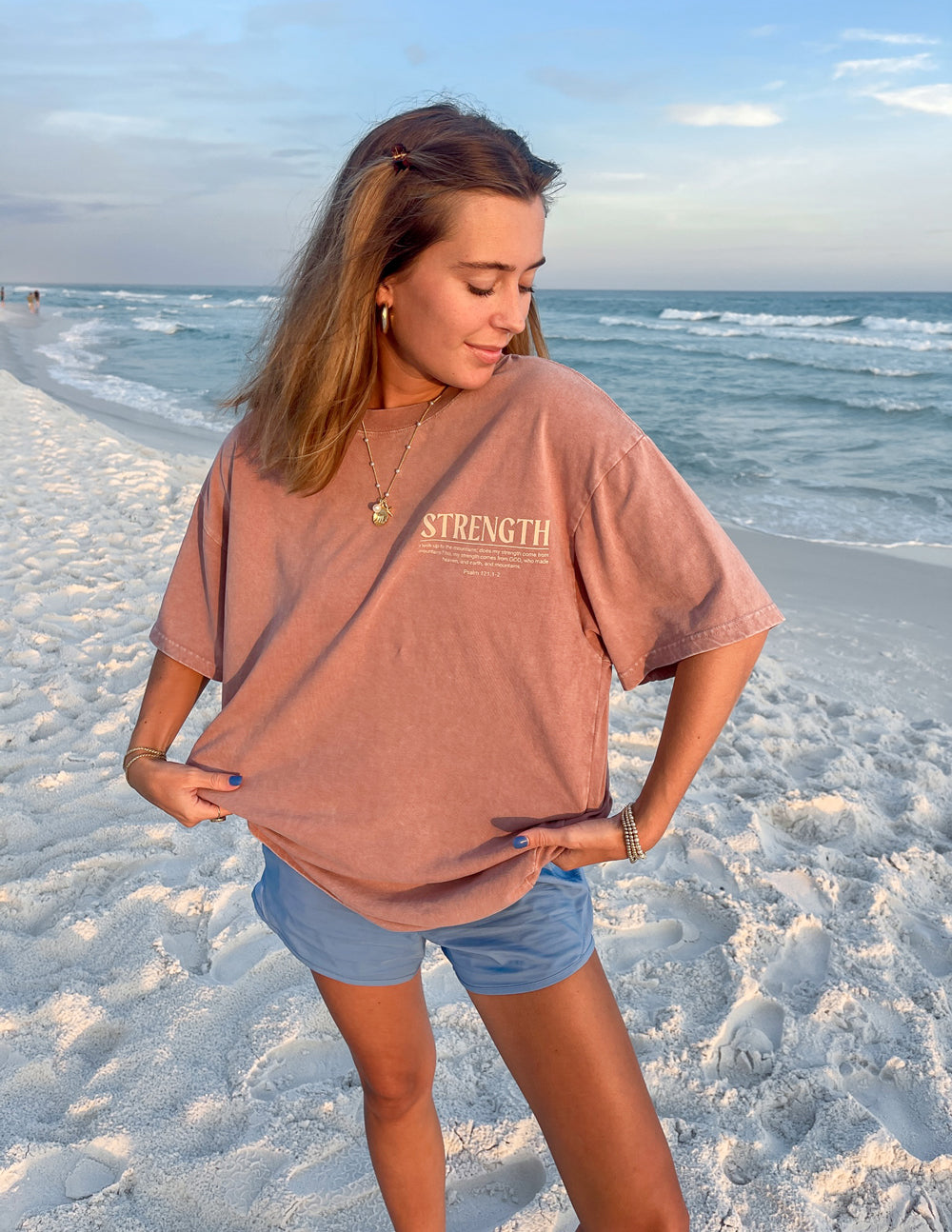 Elevated Faith Strength Unisex Tee — detail close-up