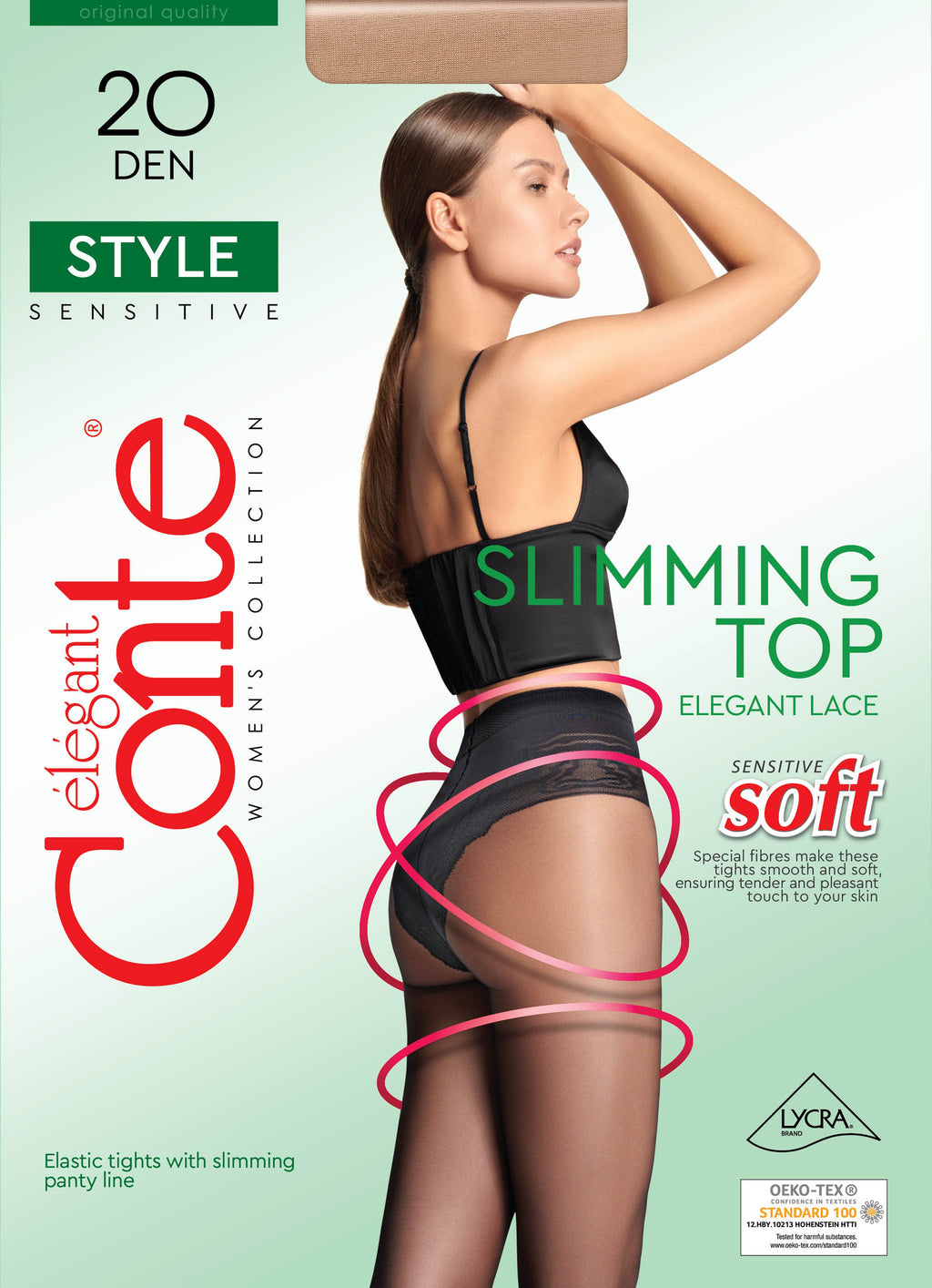 TheRanok.com Tights Conte Style 20 Den - Ajour Control Top — in-use photo