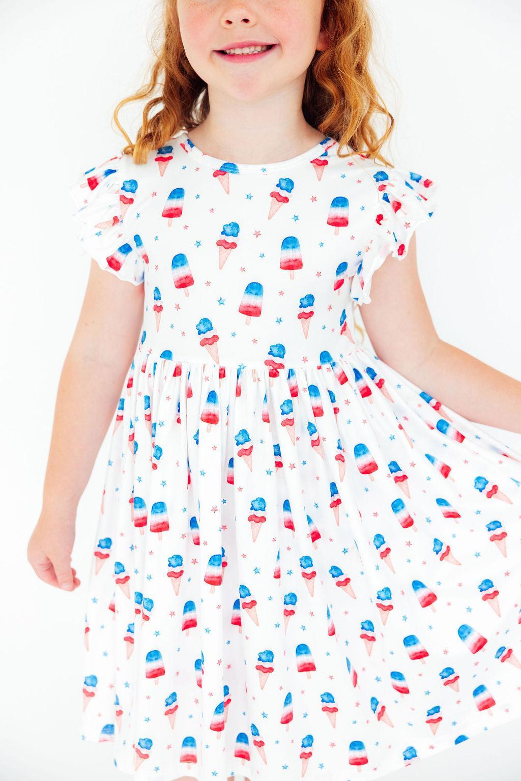 Mila & Rose ® Summer Sweets Flutter Sleeve Twirl Dress — main product shot
