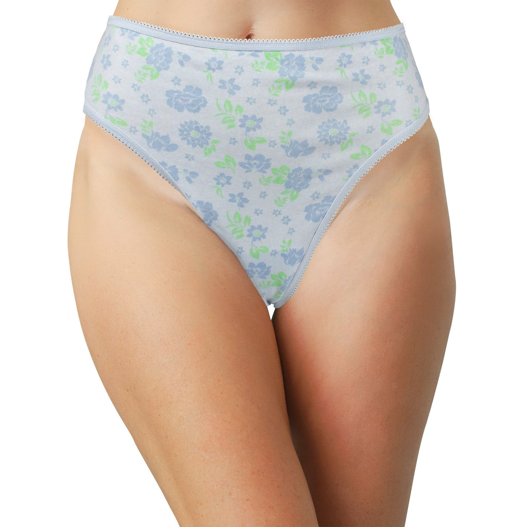 Love Libby Panties Printed Cotton High Waist Bikini with Picot Trim — in-use photo