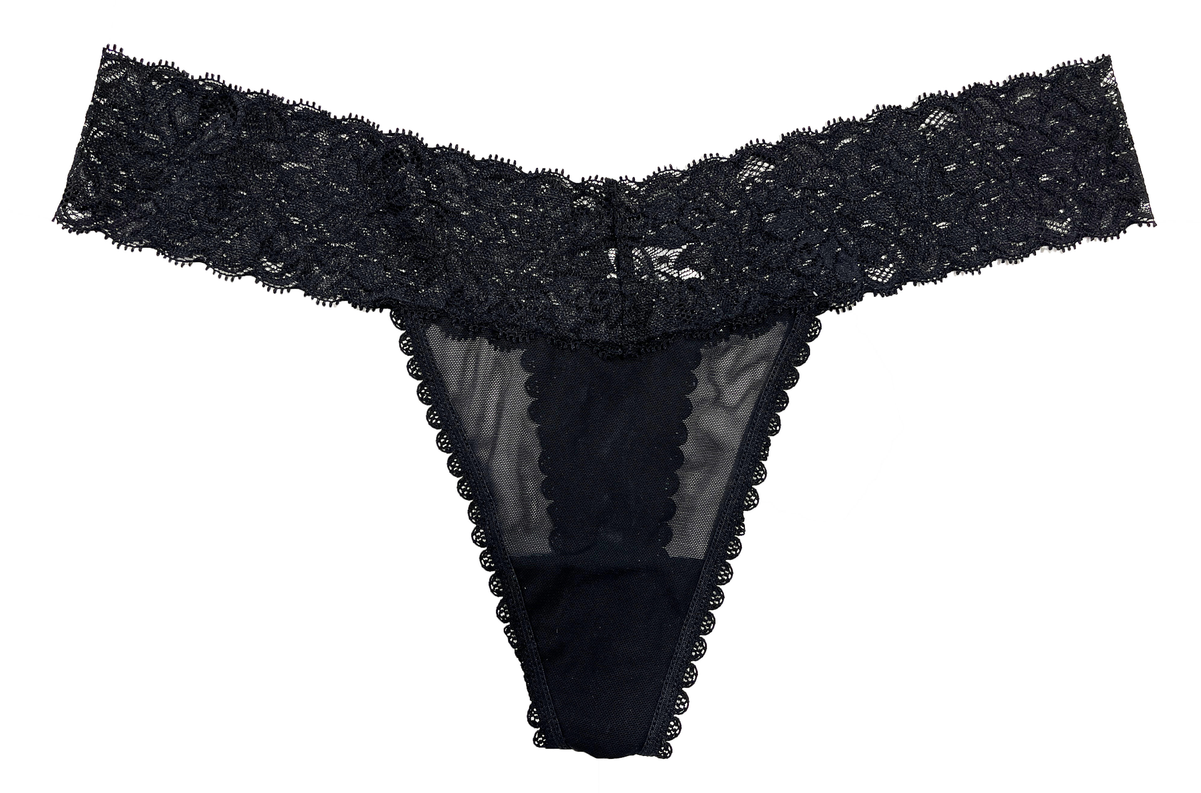 Mesh and Lace Classic Thong, XS-2X