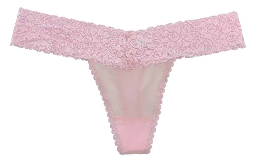 Mesh and Lace Classic Thong, XS-2X