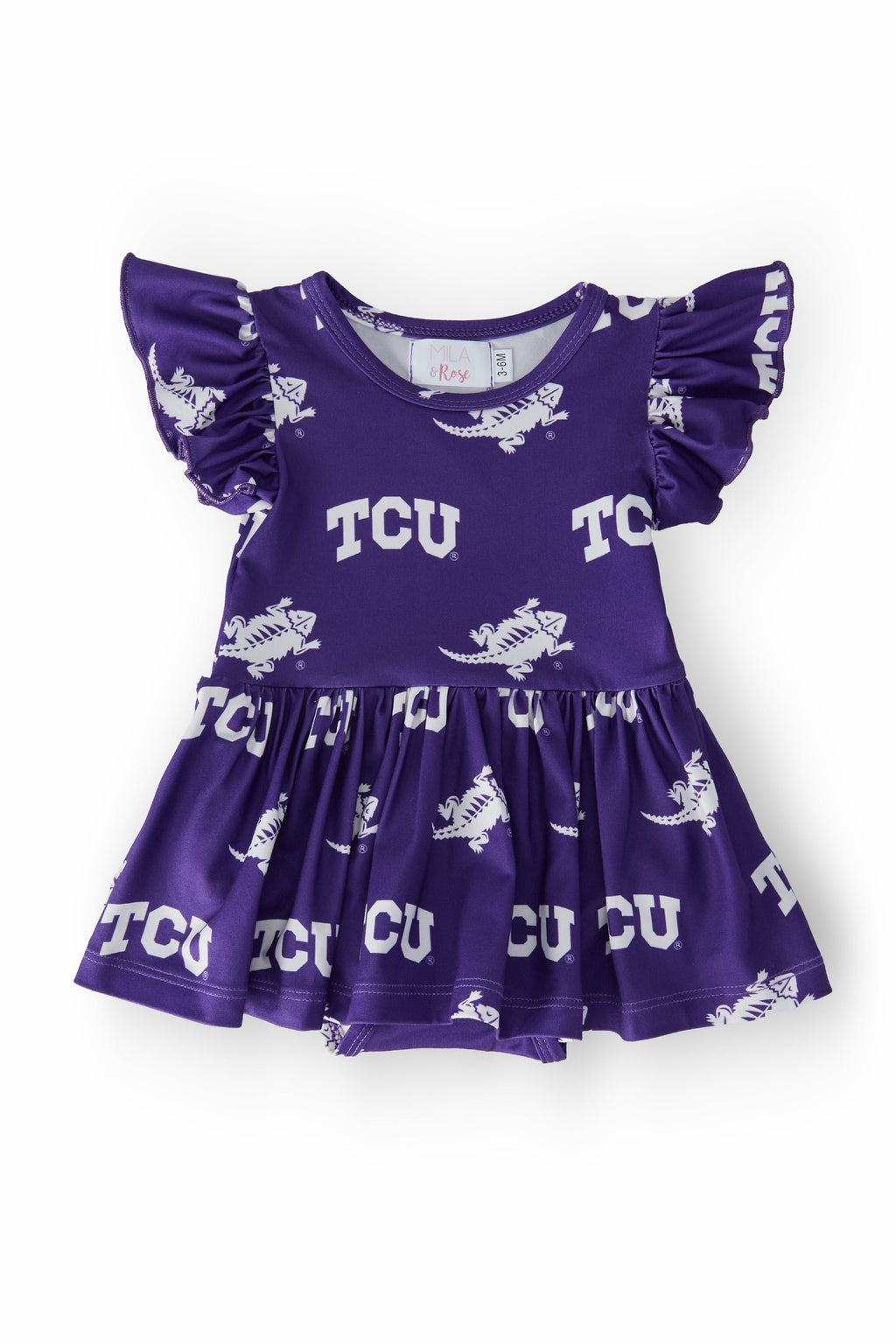 Mila & Rose ® TCU Purple Frog Flutter Twirl Bodysuit — main product shot