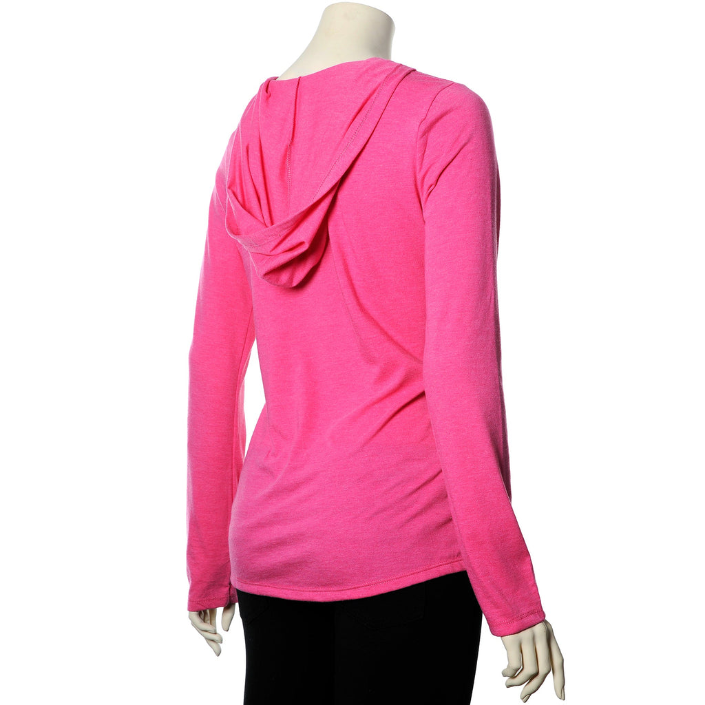 BodyCandy Body Candy Logo Pink Frost Tapered Long Sleeve Hoodie — side view