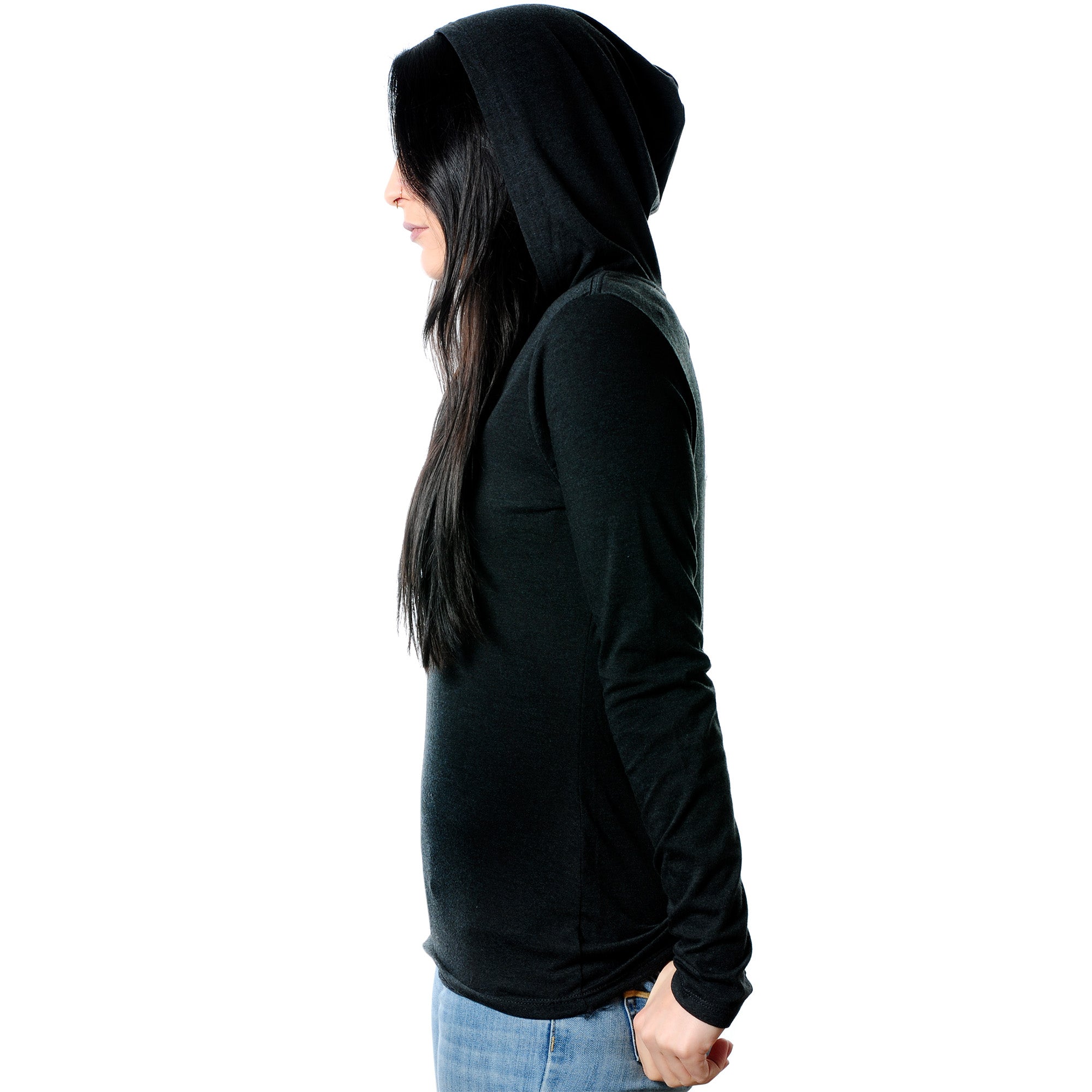 BodyCandy Body Candy New York Gray Tapered Long Sleeve Hoodie — detail close-up