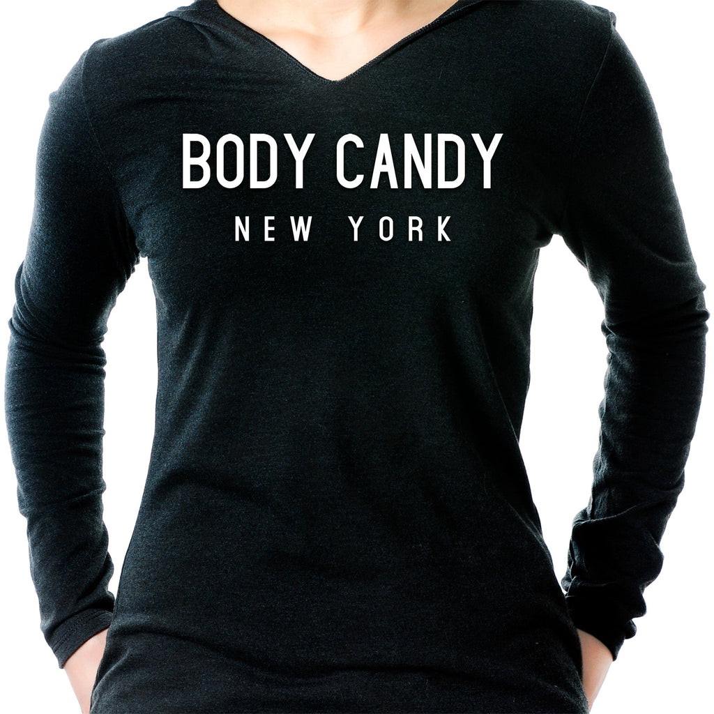BodyCandy Body Candy New York Gray Tapered Long Sleeve Hoodie — side view