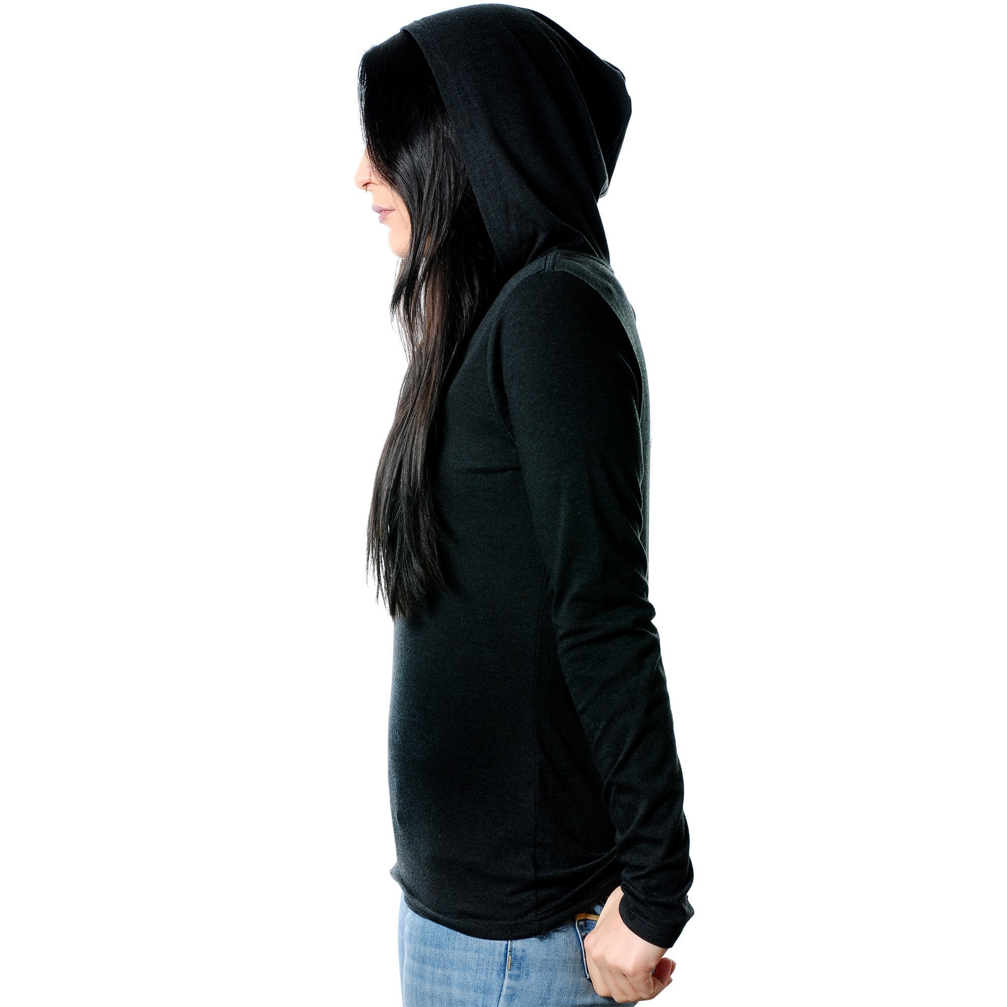 BodyCandy Bee Kind Tapered Long Sleeve Hoodie — in-use photo