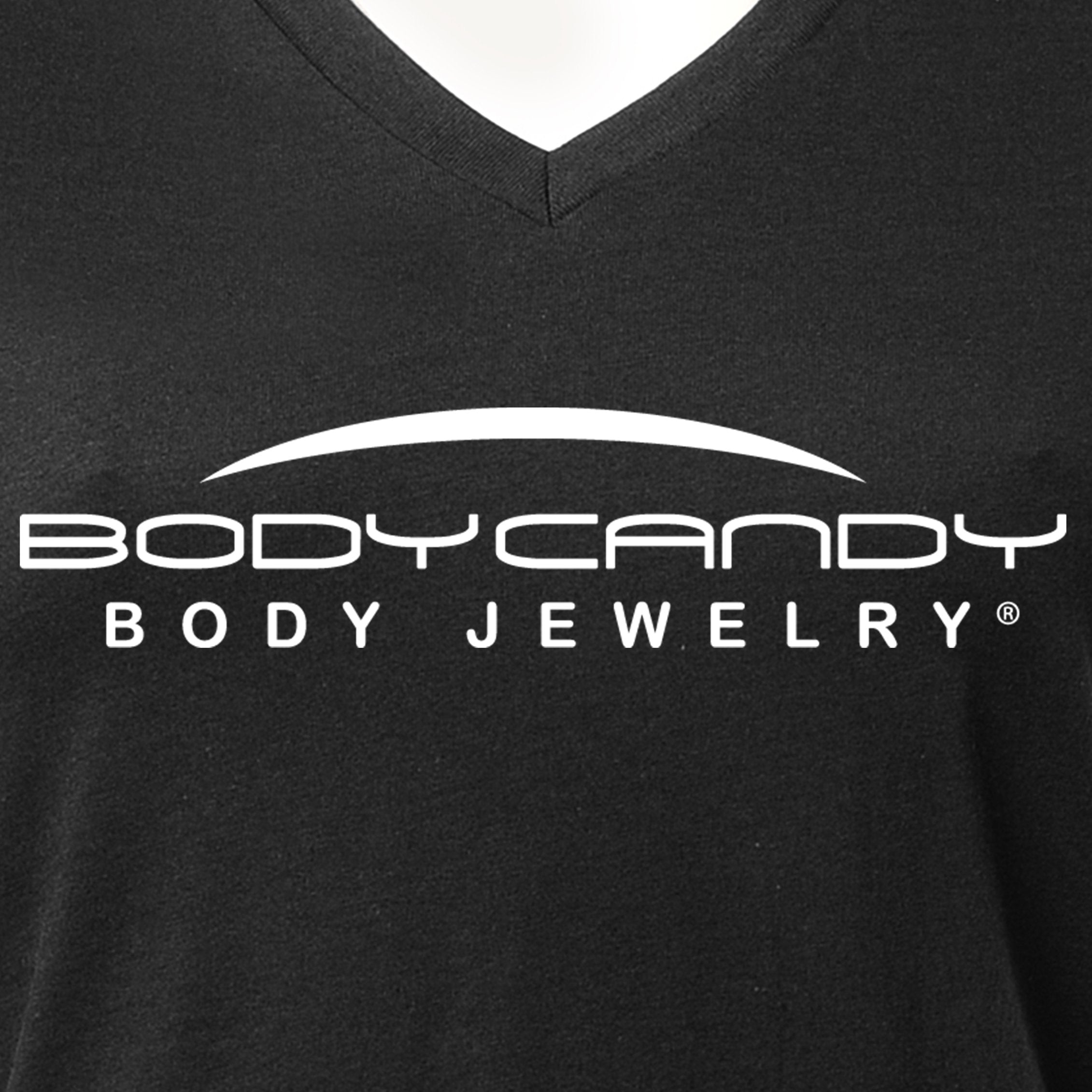 BodyCandy Body Candy Logo Tapered Black V-Neck Tee Shirt 100% Cotton — main product shot
