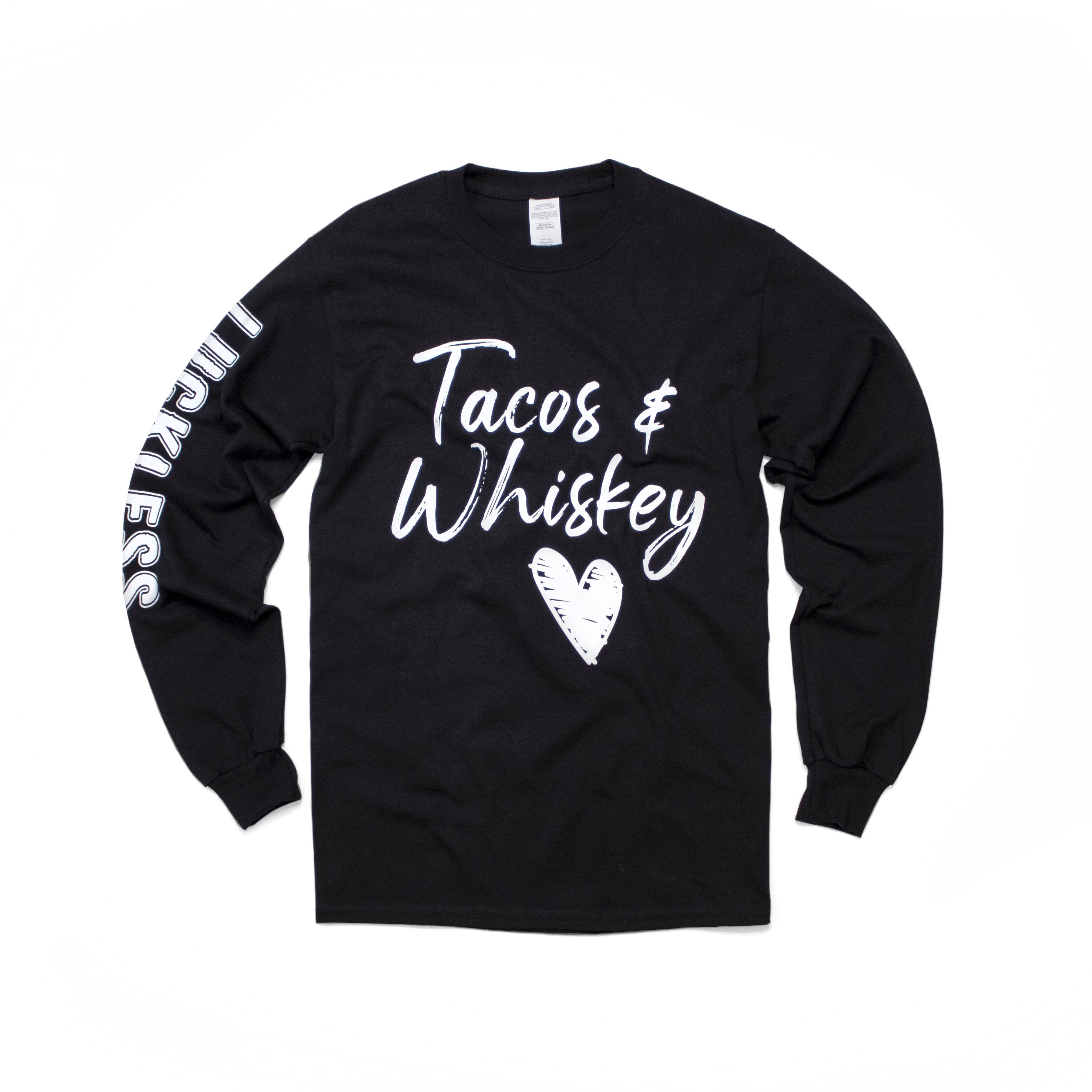 Luckless Outfitters Tacos and Whiskey Hoodie — detail close-up