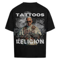 Pasimax "Tattoos Are My Religion" Tattooed Priest T-Shirt - Men's Edgy Graphic Tee, Controversial Slogan Apparel, Tattoo Cult