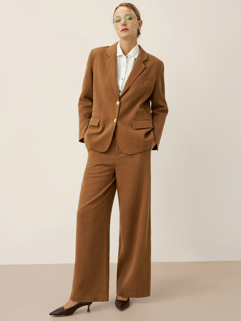 LINTICO LINTICO Lyocell Linen Tailored Blazer CASSIDY — detail shot 10