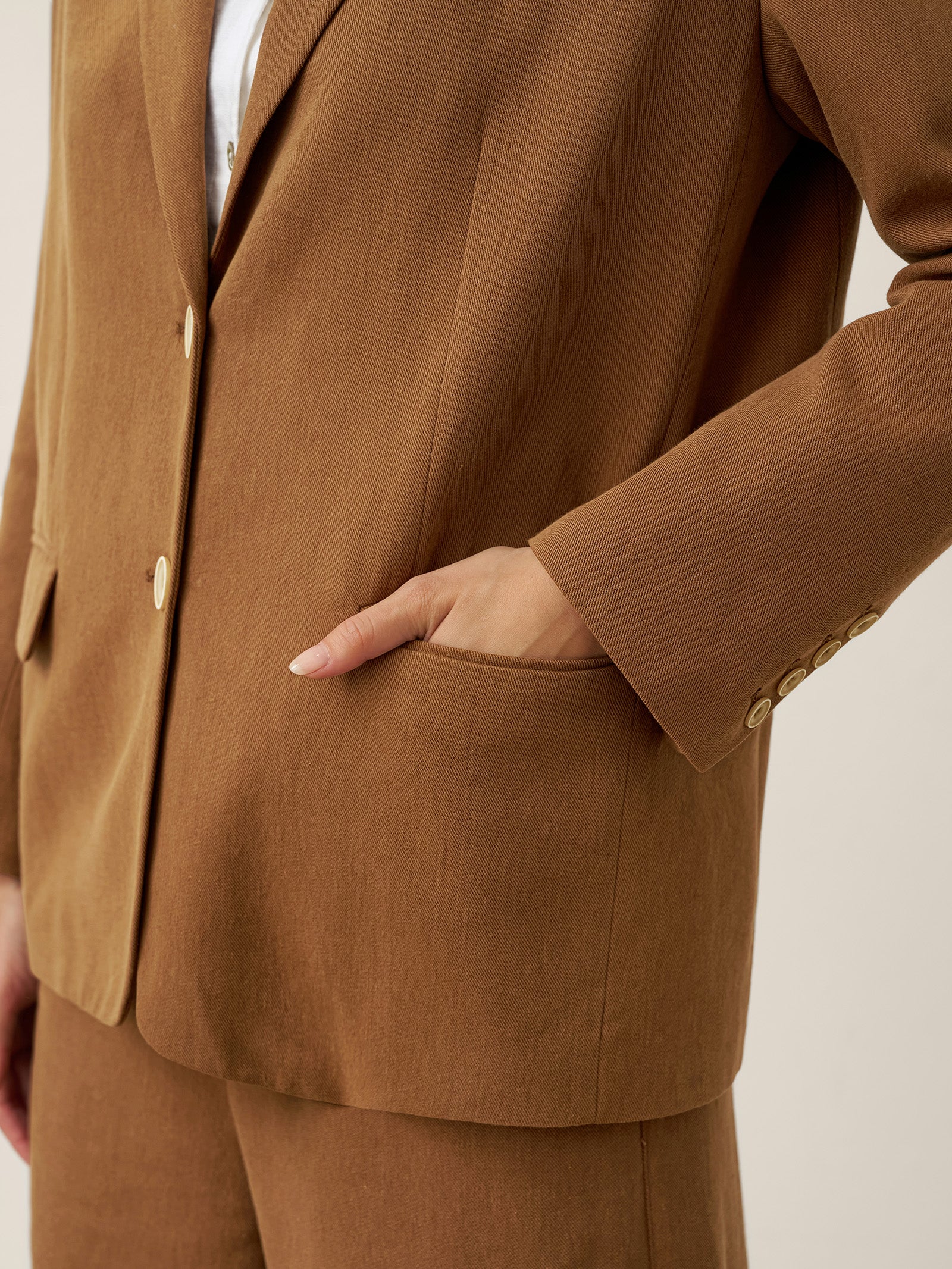 LINTICO LINTICO Lyocell Linen Tailored Blazer CASSIDY — detail shot 7