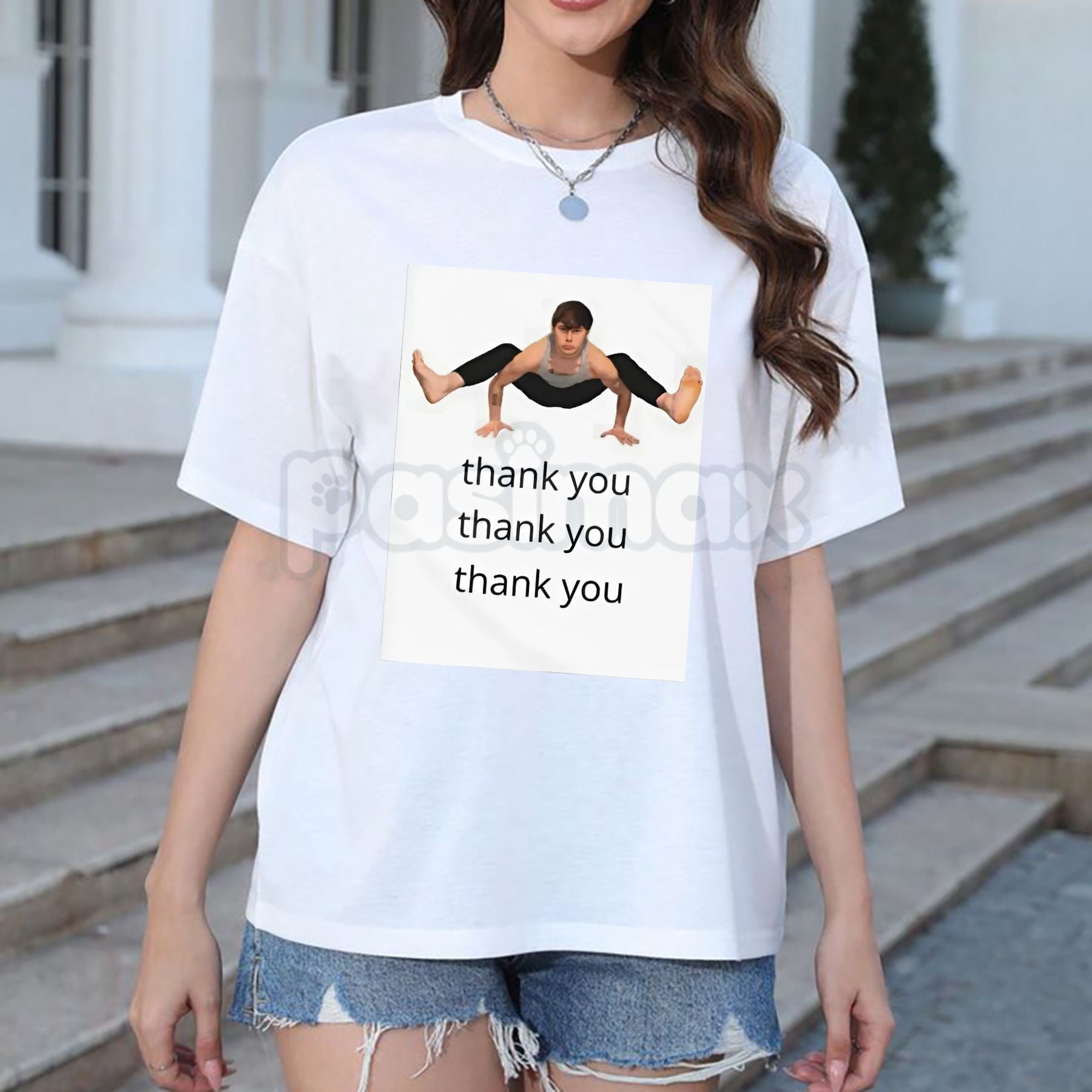 Pasimax "Thank You" Ironic Meme T-Shirt - Retro Plastic Bag Aesthetic Graphic Tee, Funny Have a Nice Day Shirt, Urban Ironic 