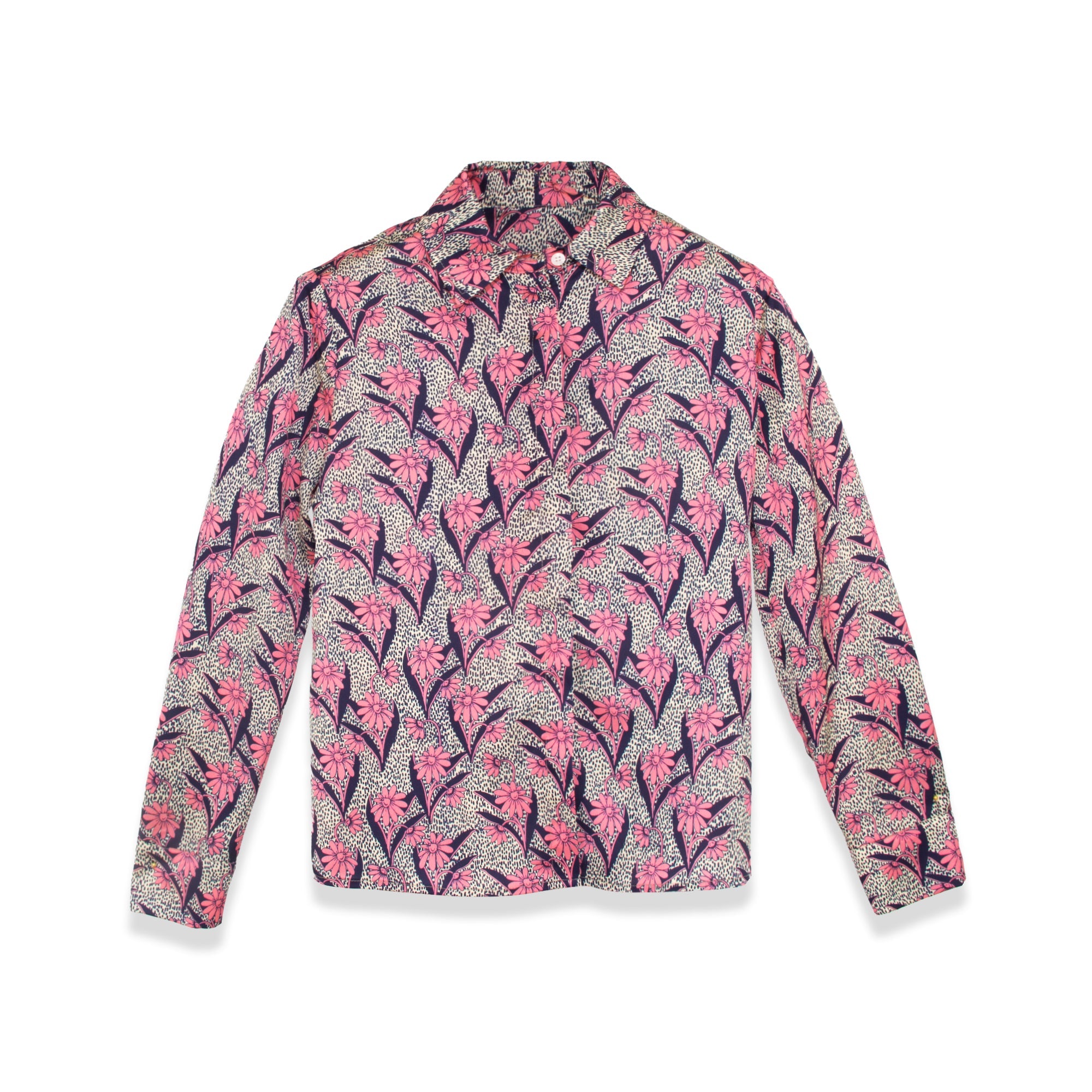 profile-nyc FLORAL SILKY BLOUSE — lifestyle context