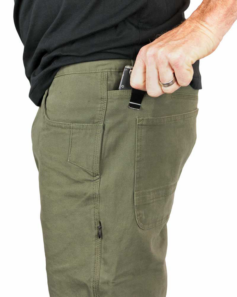 Off The Grid Surplus Trailblazer Taper Fit Pants - DK Olive — color detail