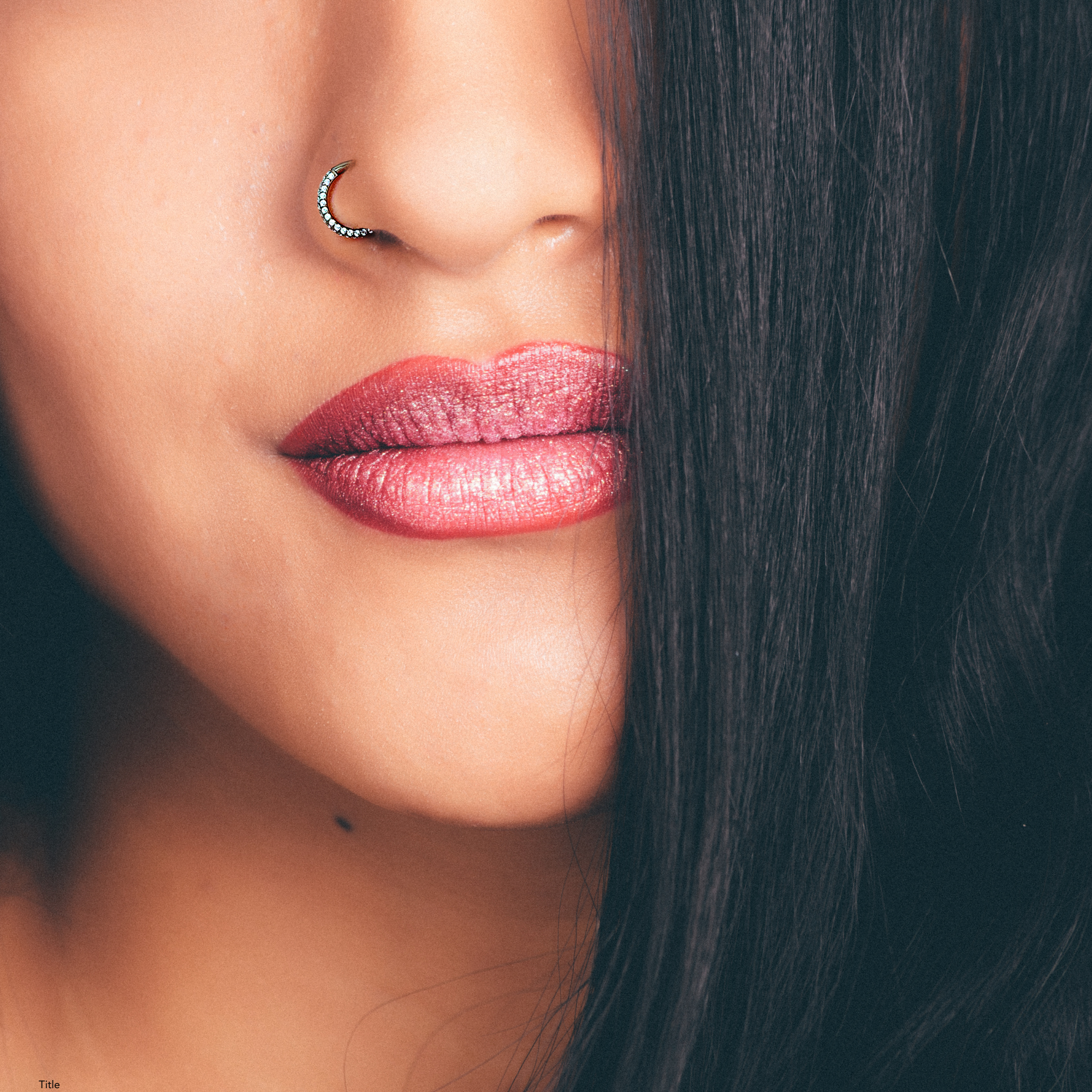 BodyCandy 20G Implant Grade Titanium Triple Sided Micro Gem Hinged Nose Hoop — color detail