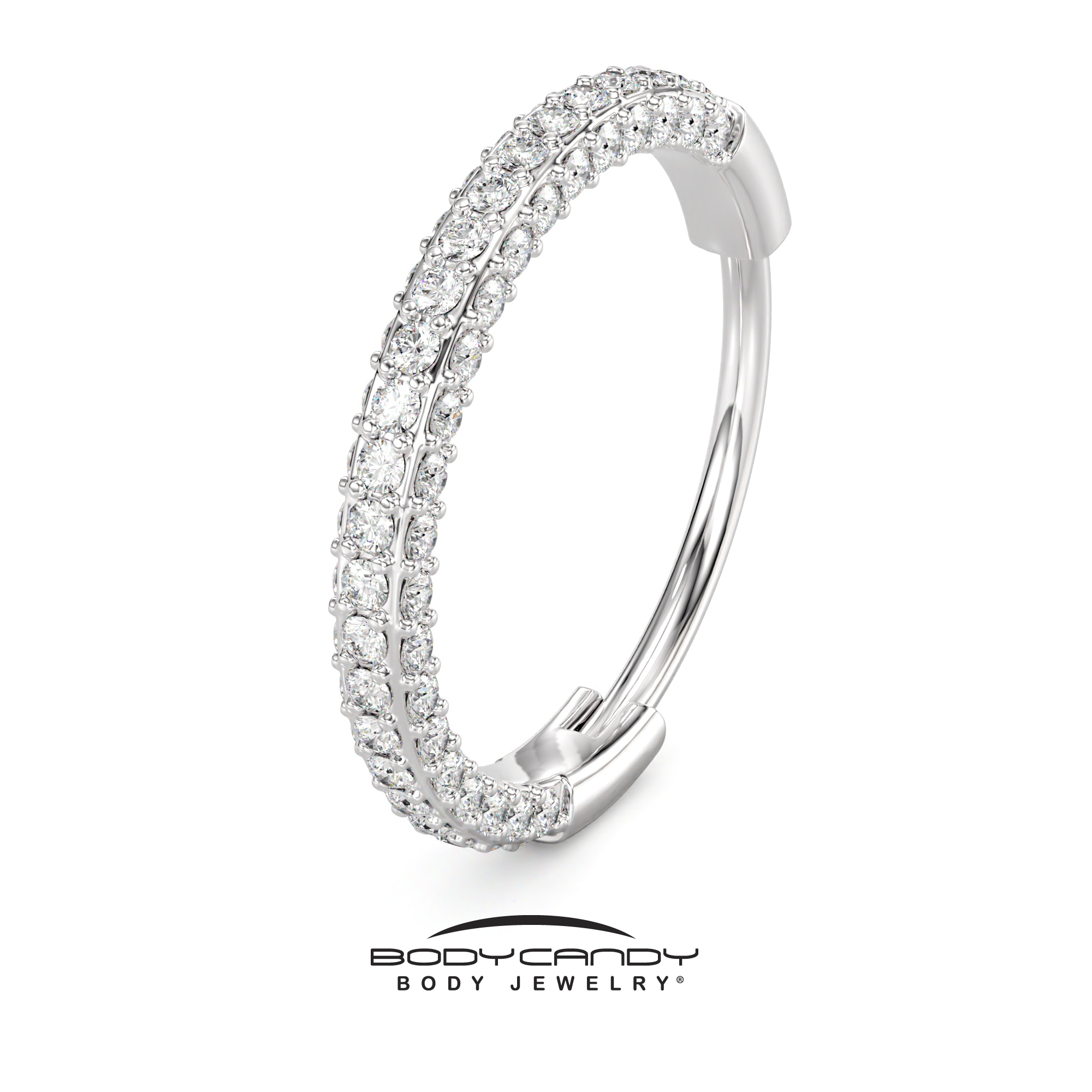 BodyCandy 20G Implant Grade Titanium Triple Sided Micro Gem Hinged Nose Hoop — lifestyle context
