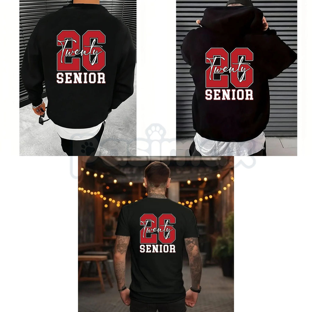 Pasimax Twenty 26 Senior Hoodie – Class of 2026 Graduation Sweatshirt & T-Shirt, Senior Year Game Day Fit — main product shot