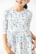 Mila & Rose ® Twinkle Toes 3/4 Sleeve Pocket Twirl Dress — main product shot