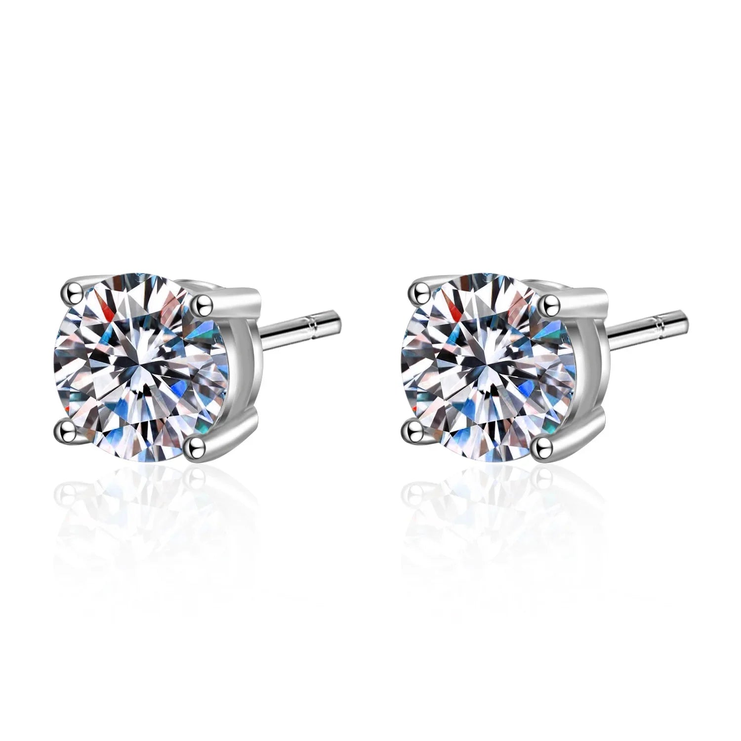 SORI STYLE 2.0ct Moissanite Stud Earrings in 925 Sterling Silver — detail close-up