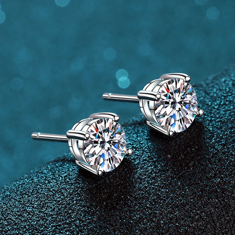 SORI STYLE 2.0ct Moissanite Stud Earrings in 925 Sterling Silver — alternative angle