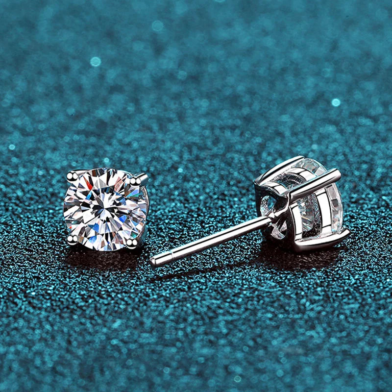 SORI STYLE 2.0ct Moissanite Stud Earrings in 925 Sterling Silver — lifestyle context