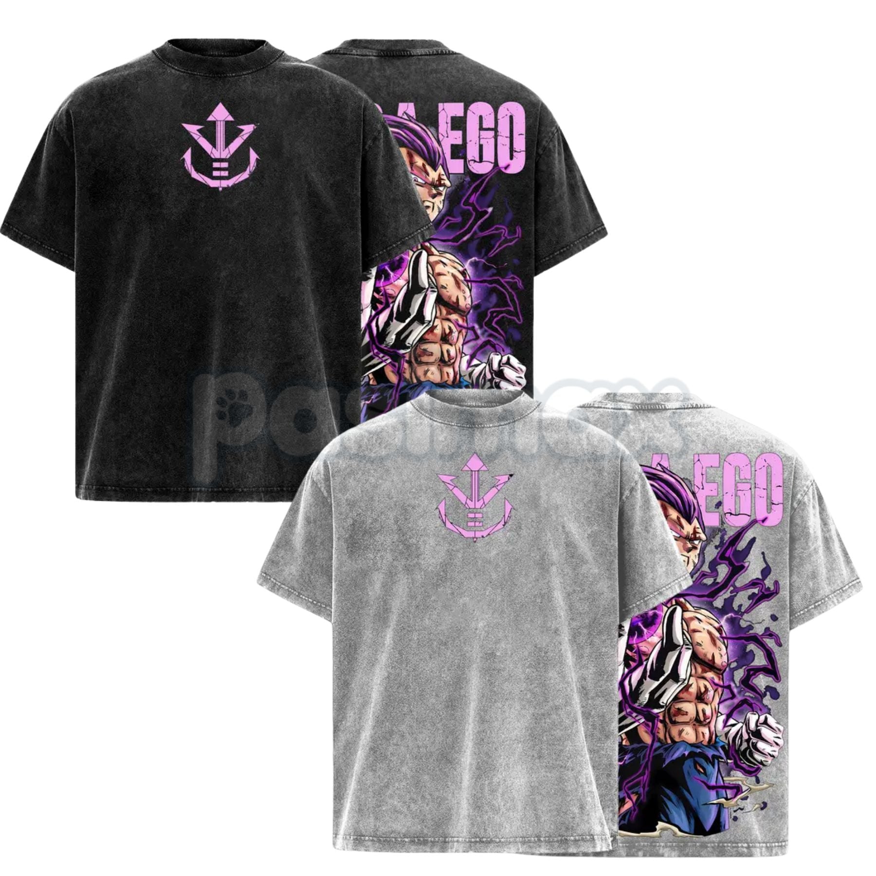 Pasimax Ultra Ego Saiyan Warrior Tee – Purple Destruction Power Anime Vintage Washed Oversized Streetwear — main product shot
