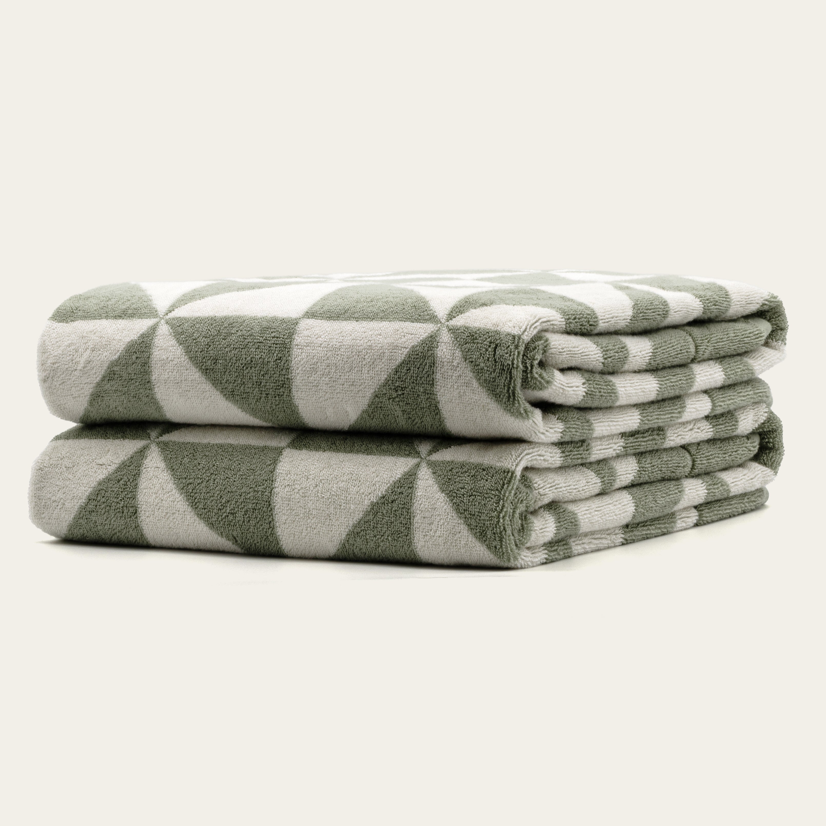 Italic Umbra Beach Towel — product on model