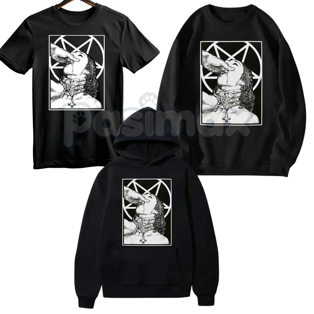 Pasimax Unholy Nun Naughty Graphic T-Shirt – Dark Gothic Aesthetic Hoodie & Edgy Streetwear Sweatshirt — main product shot