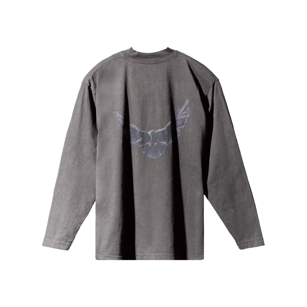 Phantom Marketplace Yeezy Gap Engineered by Balenciaga Dove Long-Sleeve Tee - Dark Grey — detail close-up