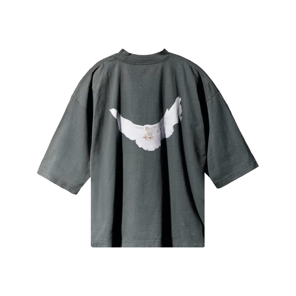 Phantom Marketplace Yeezy Gap Engineered by Balenciaga Dove 3/4 Sleeve Tee - Dark Green — detail close-up