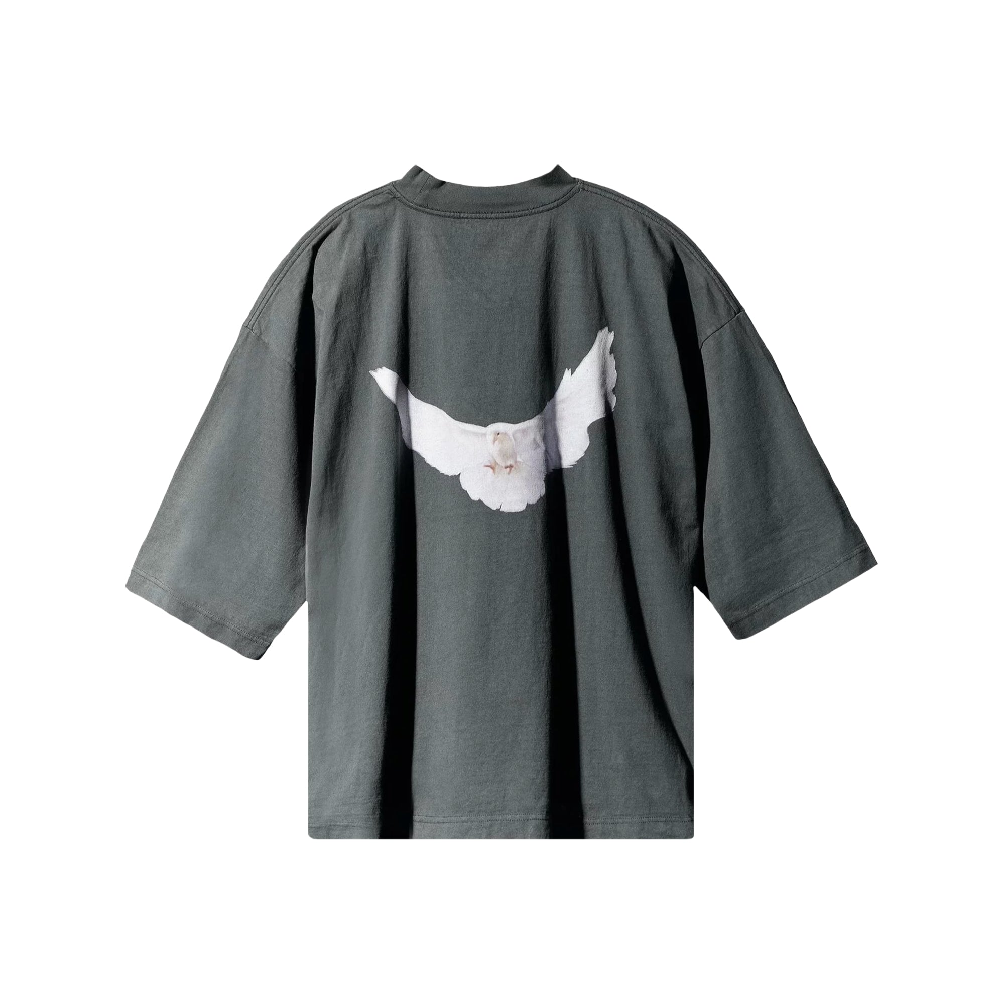Phantom Marketplace Yeezy Gap Engineered by Balenciaga Dove 3/4 Sleeve Tee - Dark Green — detail close-up
