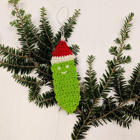 Christmas Pickle Ornament Crochet Pattern – Funny Holiday Ornament DIY | Darn Good Yarn