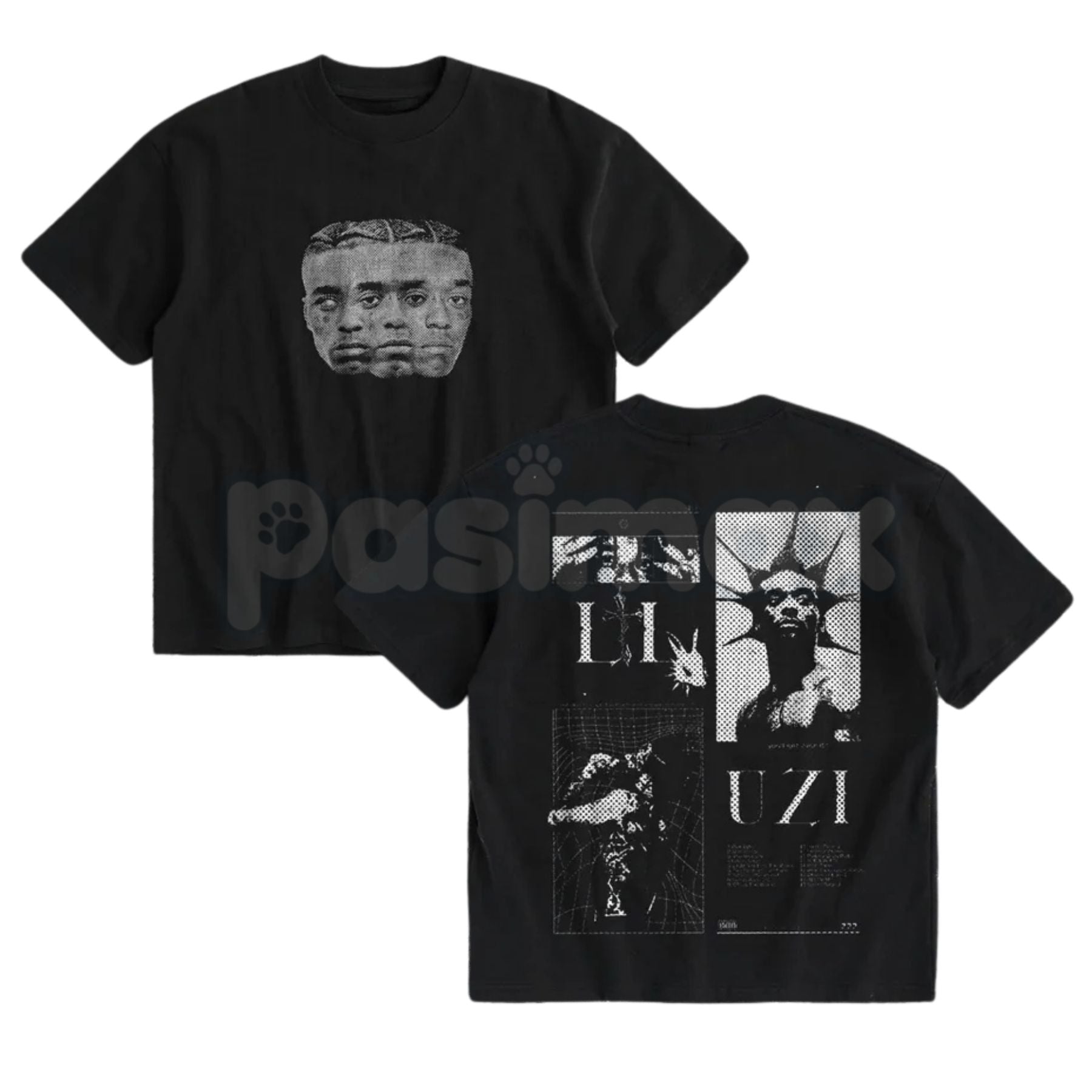 Pasimax Uziii Double-Sided Heavy Cotton Graphic Tee - Premium Tactical Streetwear Shirt, Bold Urban Graphic Apparel, Heavywei