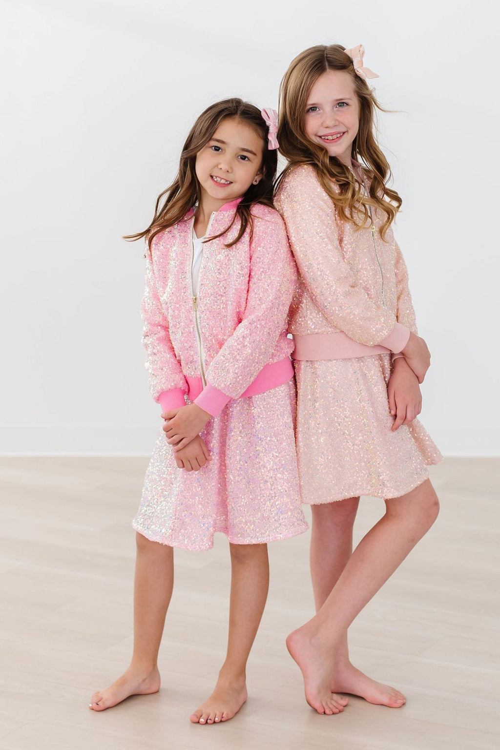 Mila & Rose ® Bubblegum Pink Sequin Jacket — in-use photo