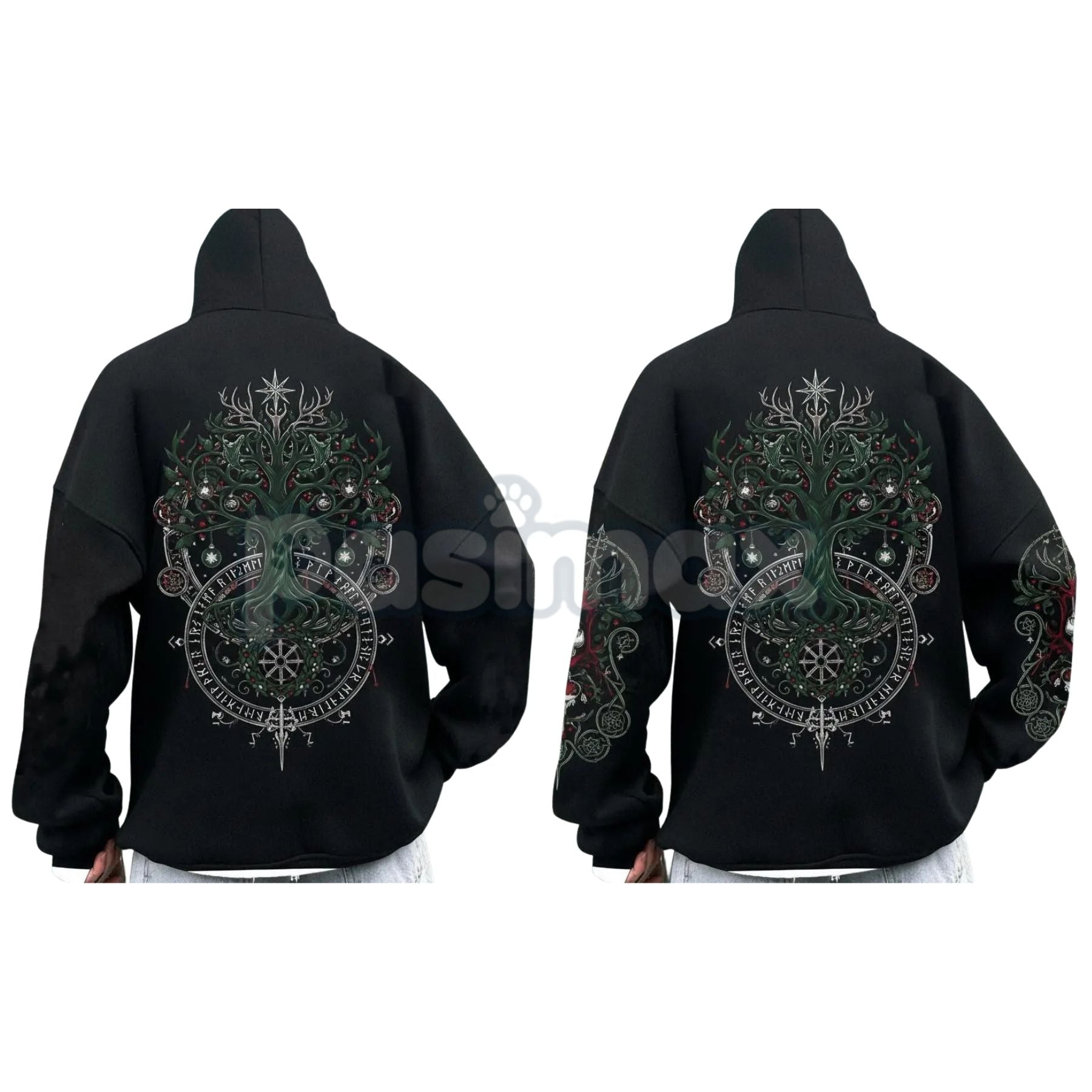 Pasimax Viking Destiny Nordic Gods Hoodie – Norse Mythology Graphic Pullover, Ancient Lore & Spiritual Streetwear, Unisex — m