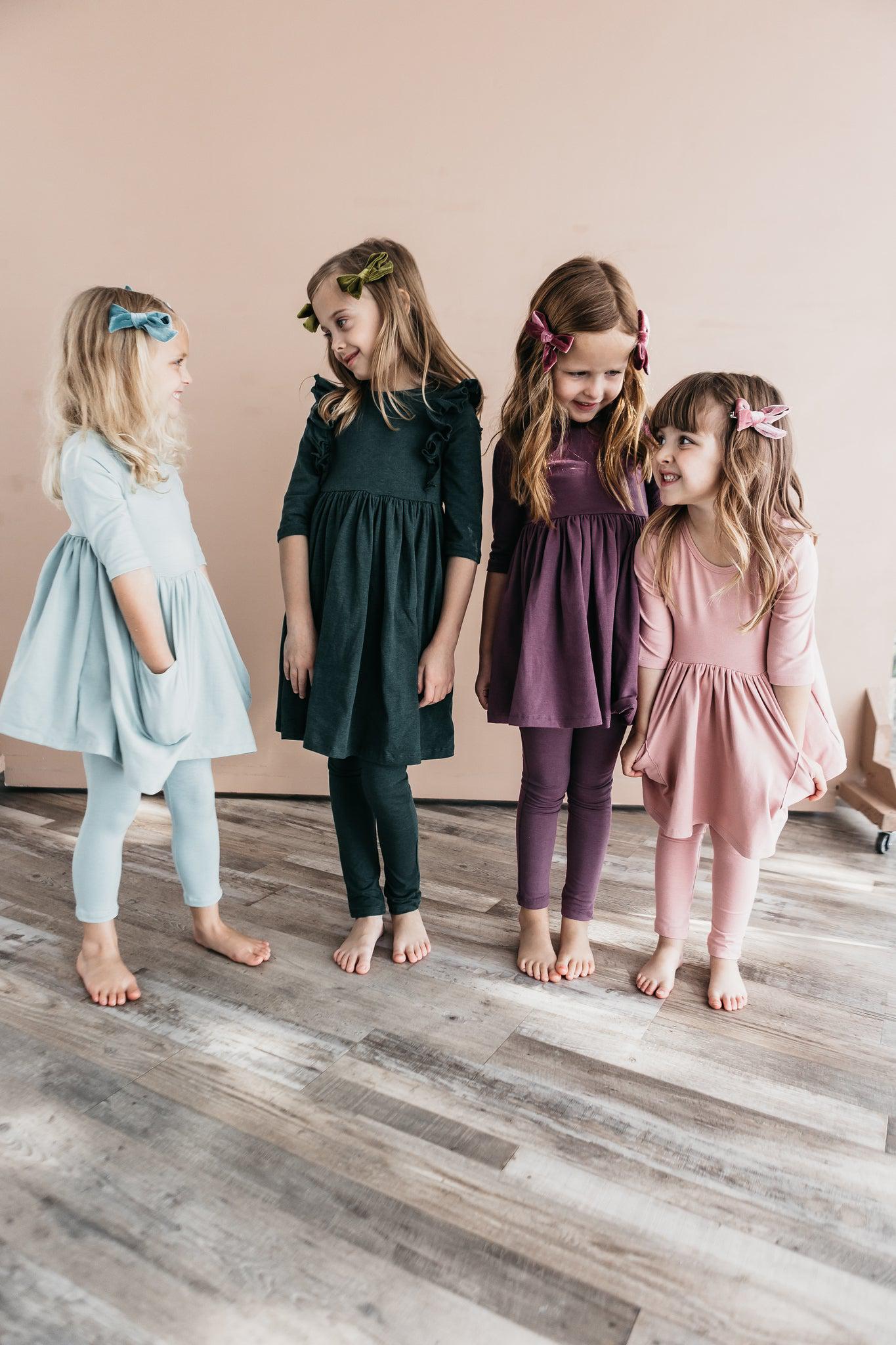 Mila & Rose ® Vintage Pink 3/4 Sleeve Pocket Twirl Dress — color detail