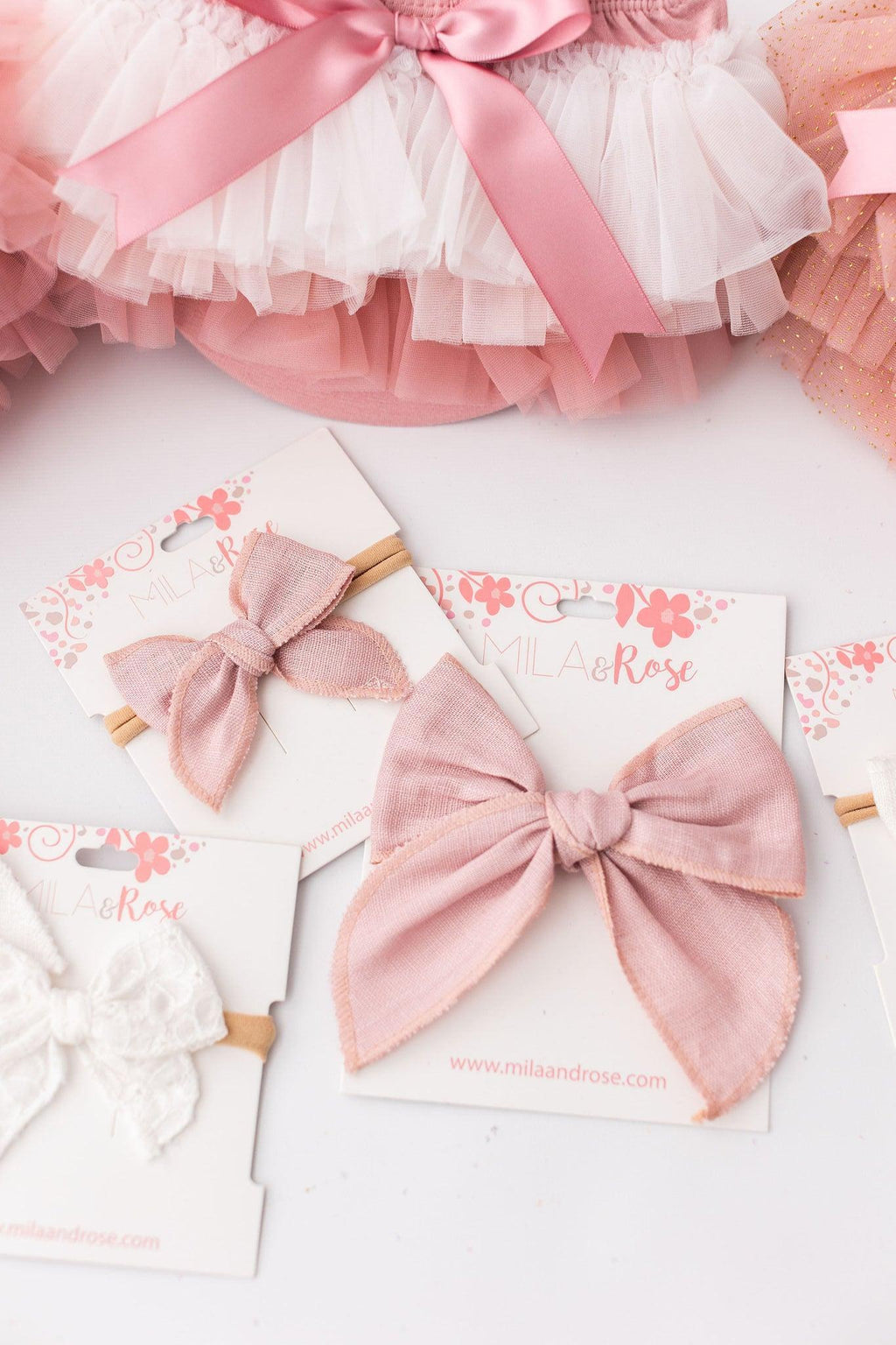 Mila & Rose ® Vintage Pink Ombre Ruffle Tutu Bloomer — detail close-up