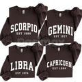 Pasimax Vintage Zodiac Constellation Sweatshirt – Personalized Astrology Est. [Year] Apparel — main product shot