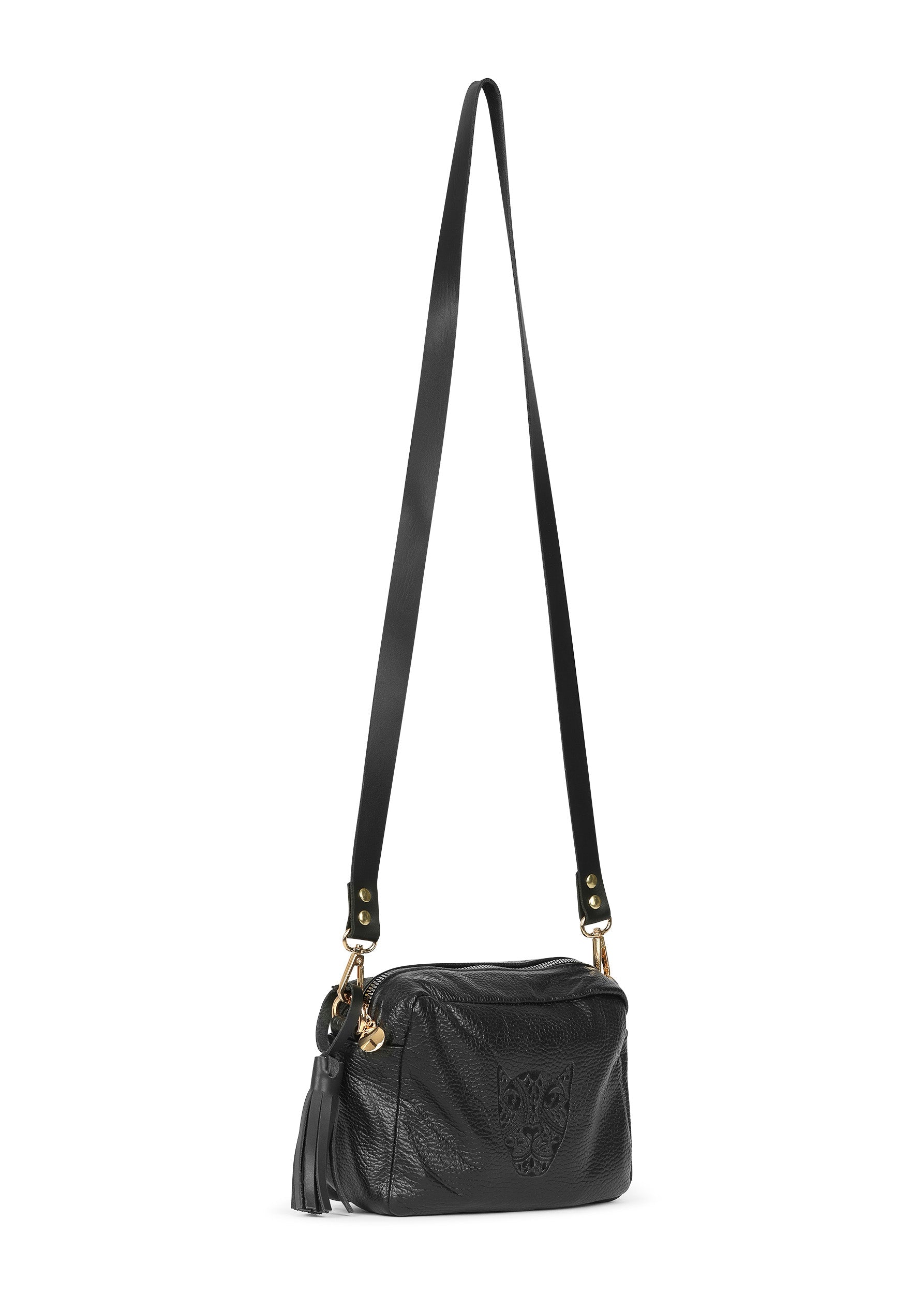 LOLA Y TULA Jaguar Lucia Crossbody Black — back view